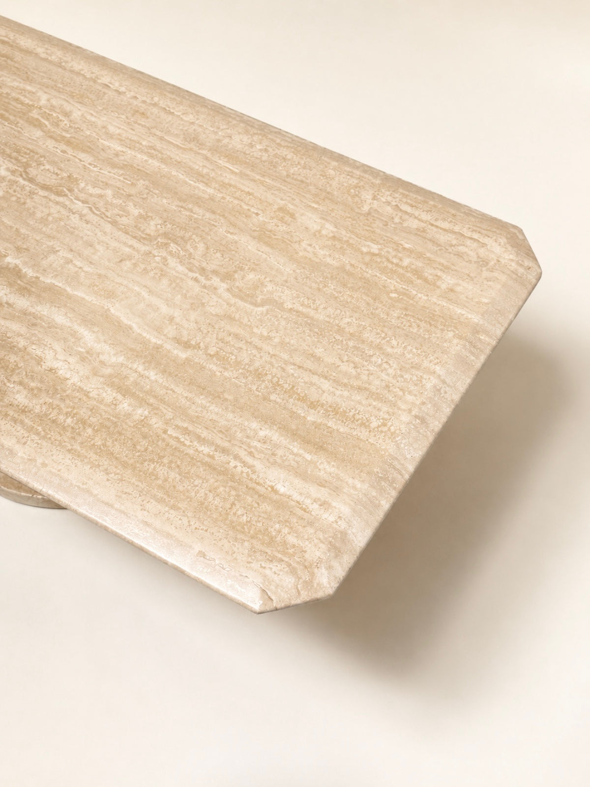 Italian Travertine Coffee Table with Sculptural Triangular Base, 1970s