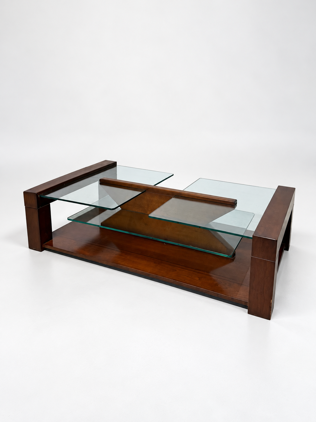 Wood & Glass Coffee Table, 1980s