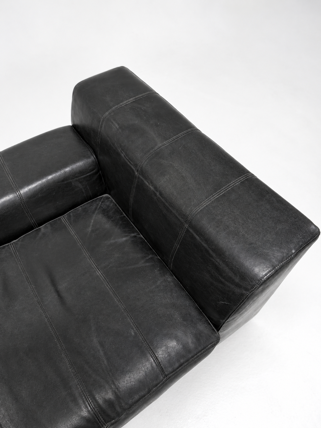 IKEA Kramfors Black Leather Chaise Longue