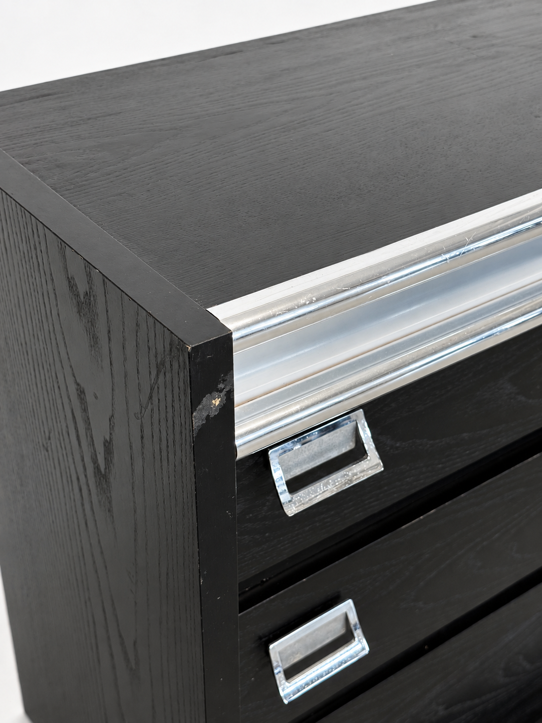 Black Lacquer & Chrome Sideboard