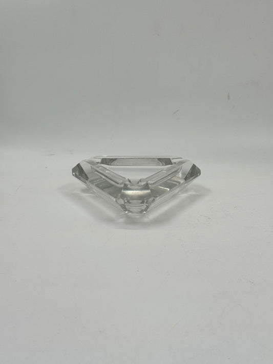Faceted Glass Triangular Ashtray