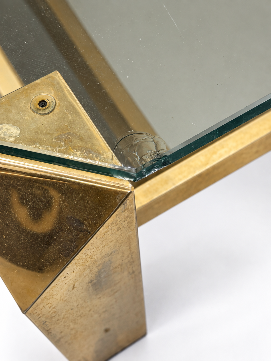 Belgochrom Gold-Plated Coffee Table, 1970s