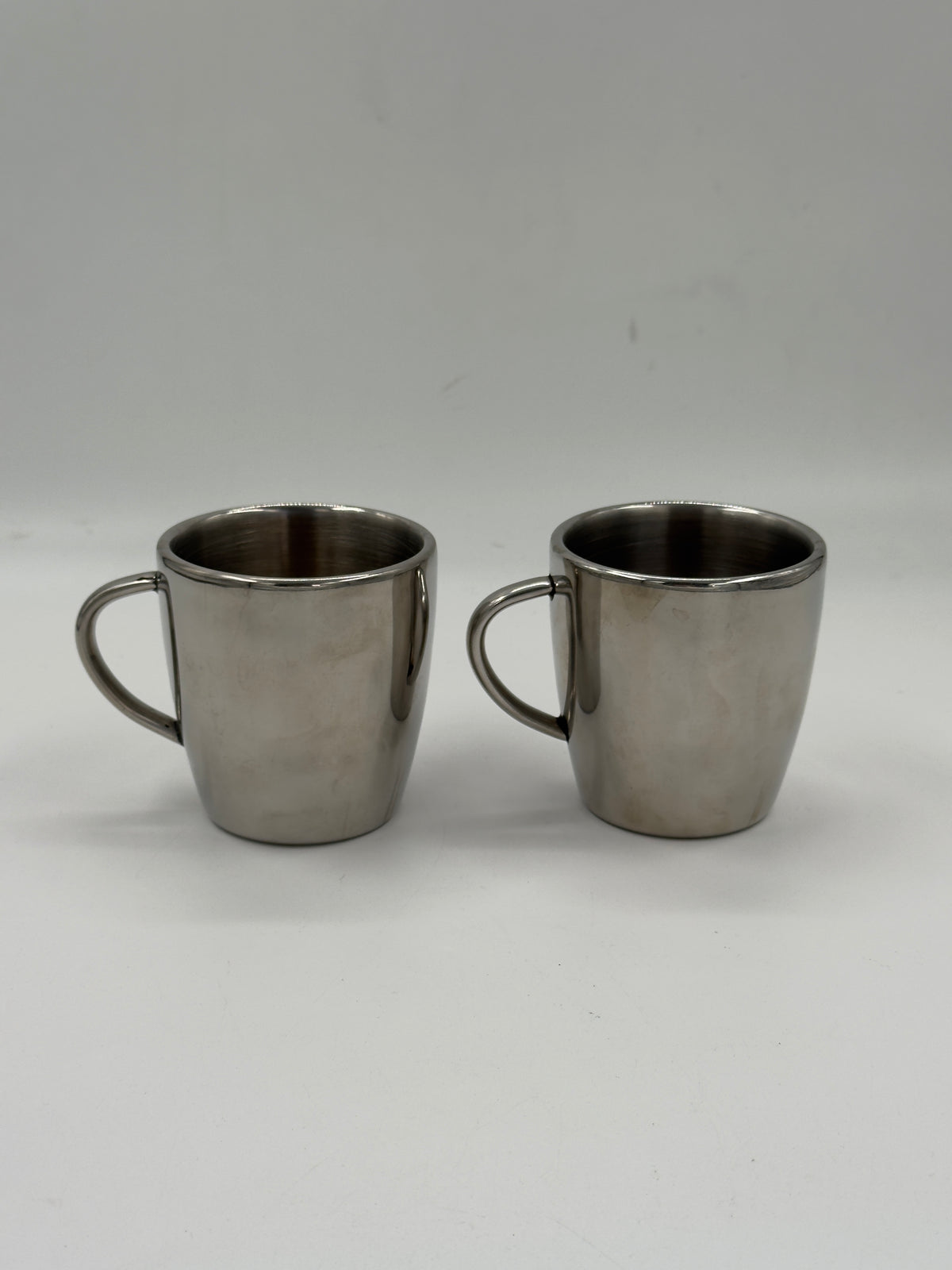 Set of 2 Double-Walled Stainless Steel Coffee Mugs