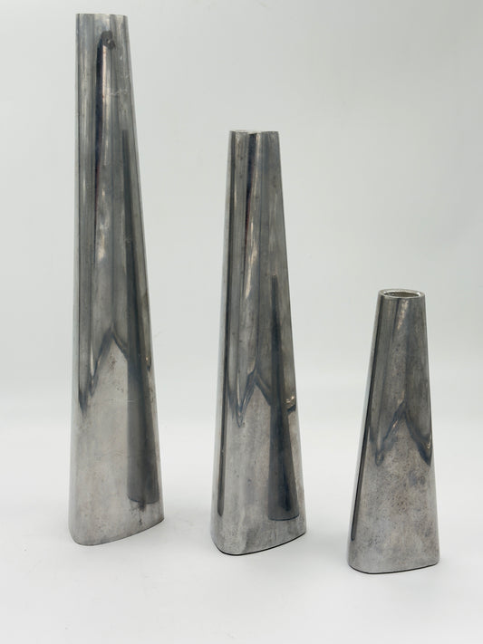Metal Bud Vases, Set of 3