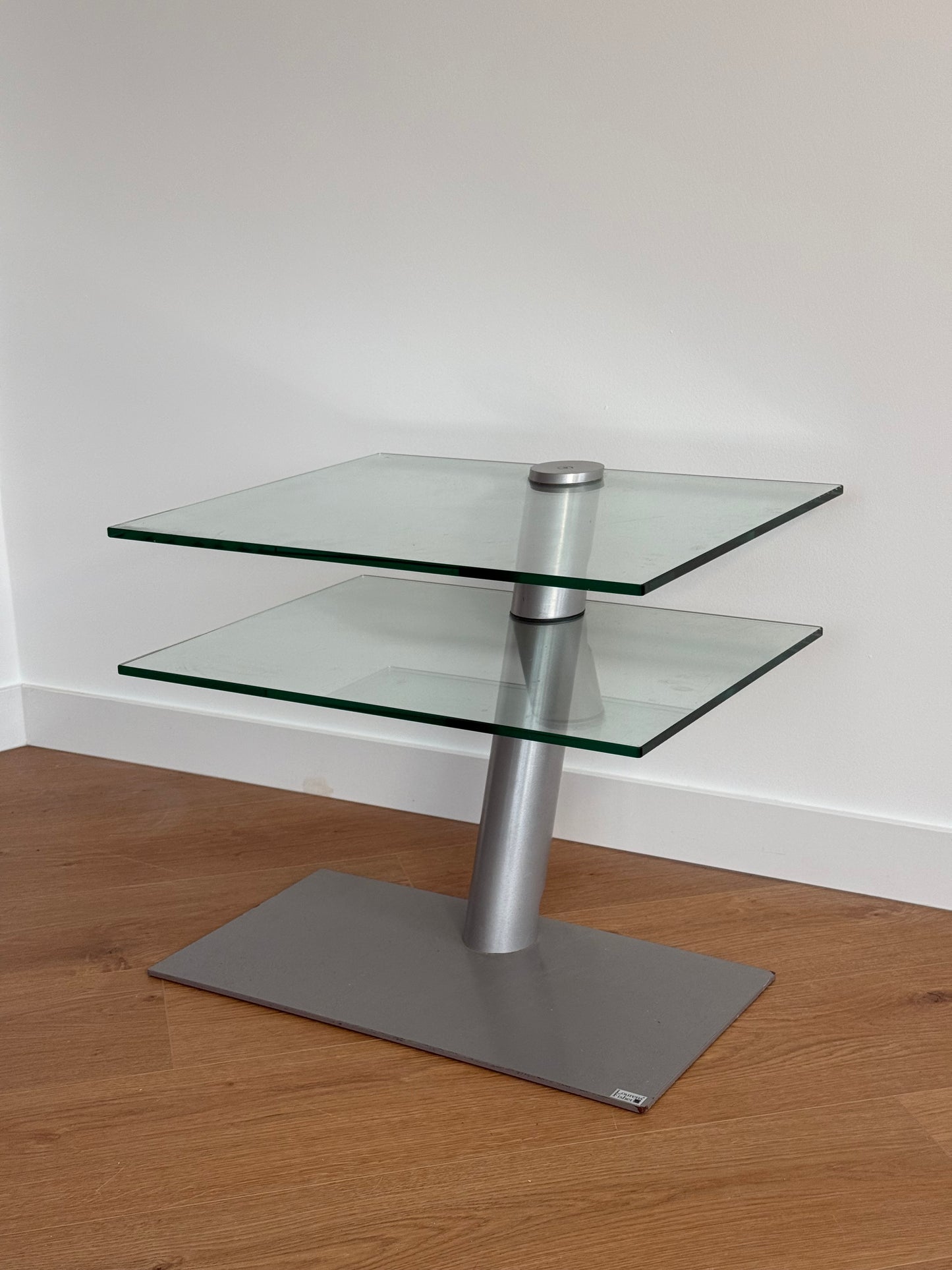 Vintage Side Table by Lourens Fisher Glass & Steel, 1980s