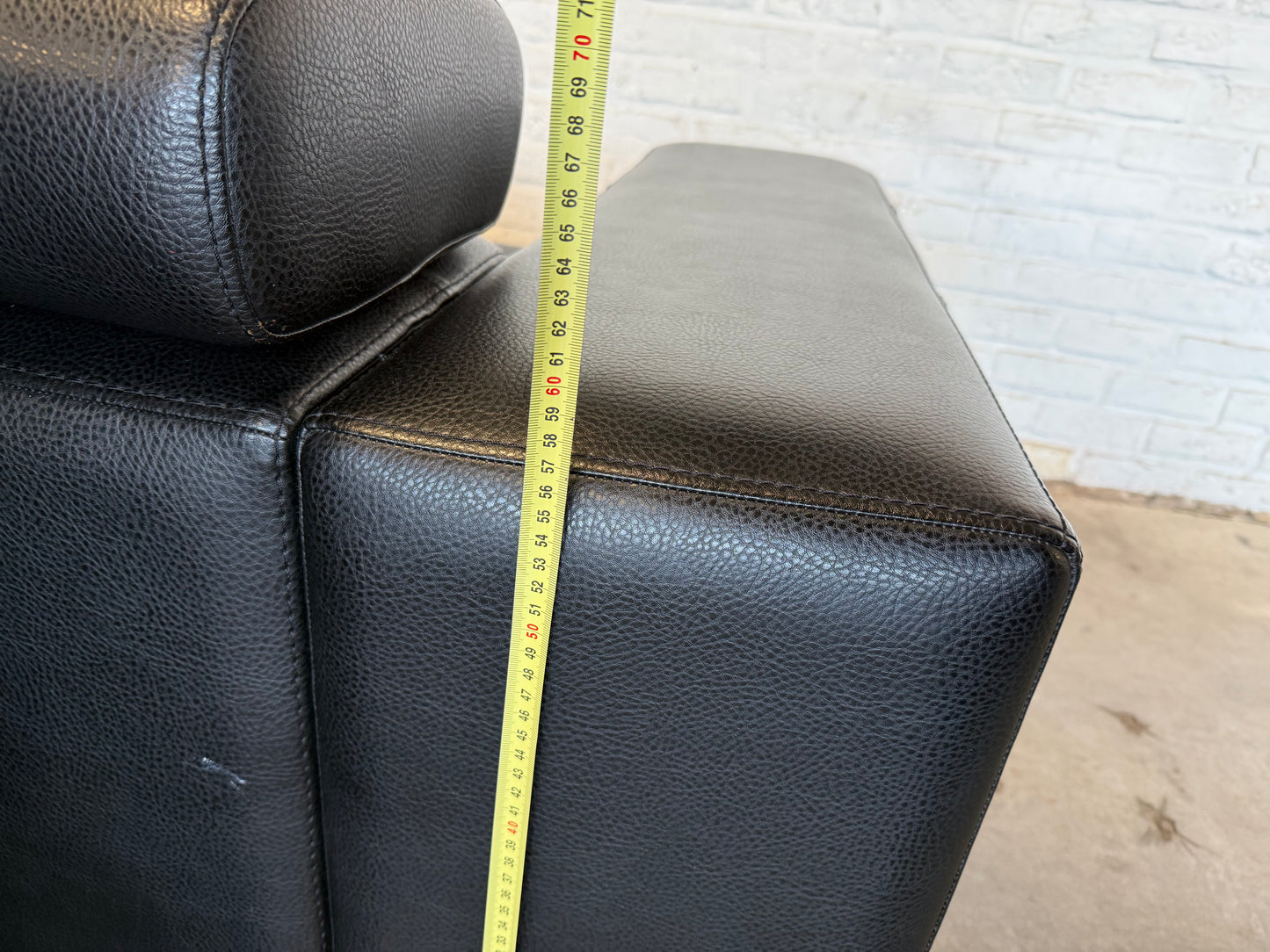 Modern Black Leather Club Armchair