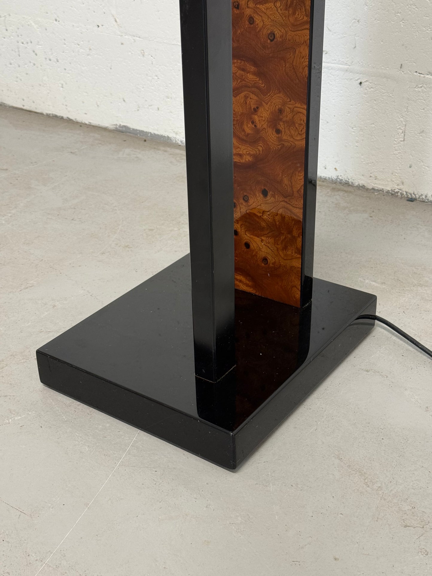 Paul Michel Vintage Lacquered Burl Wood Floor Lamp, 1980s