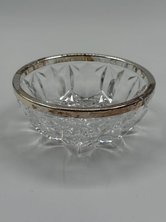 Glass bowl with metal