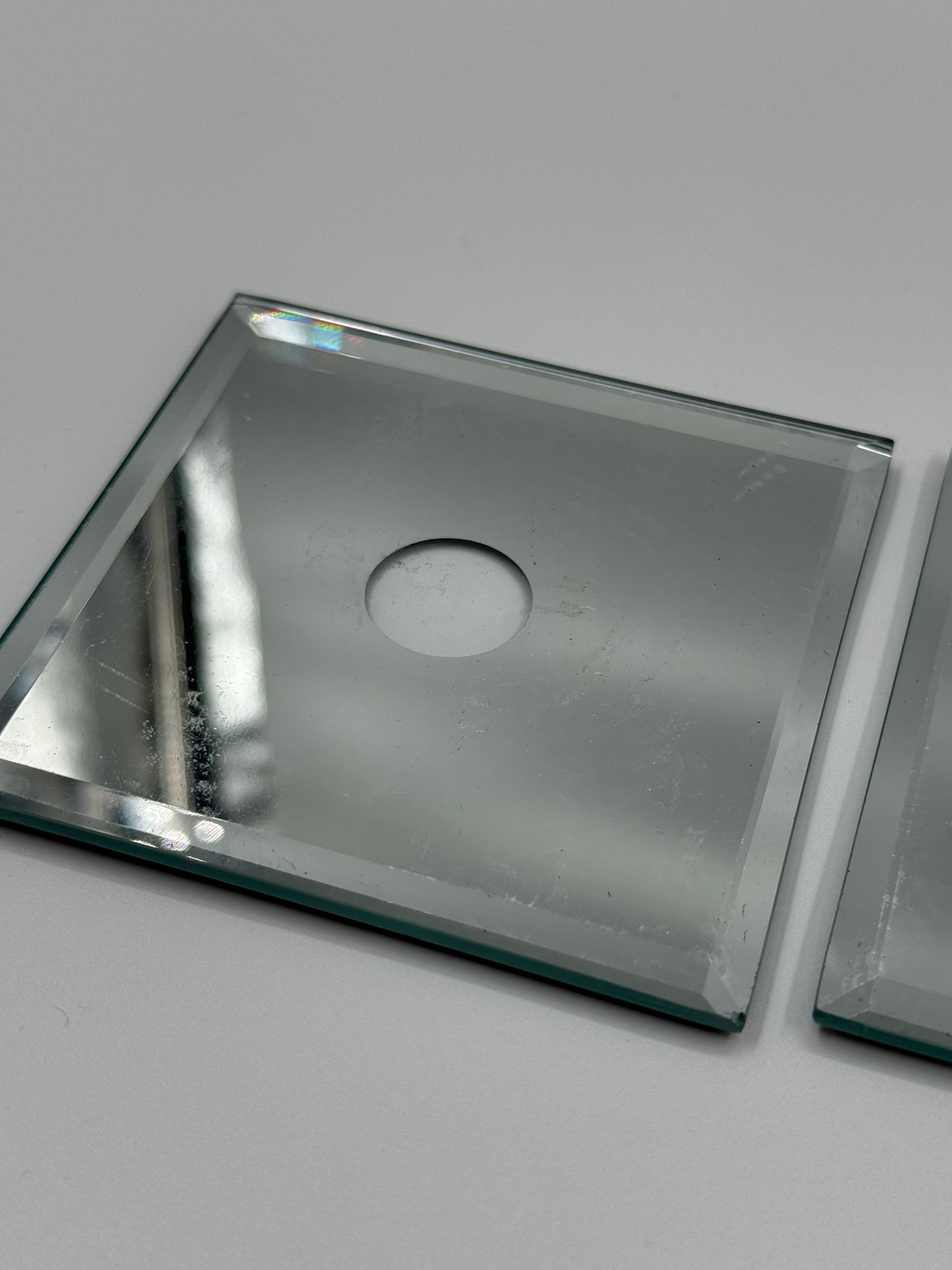 Layered Glass & Chrome Coasters Brutalist Precision (Set of Four)