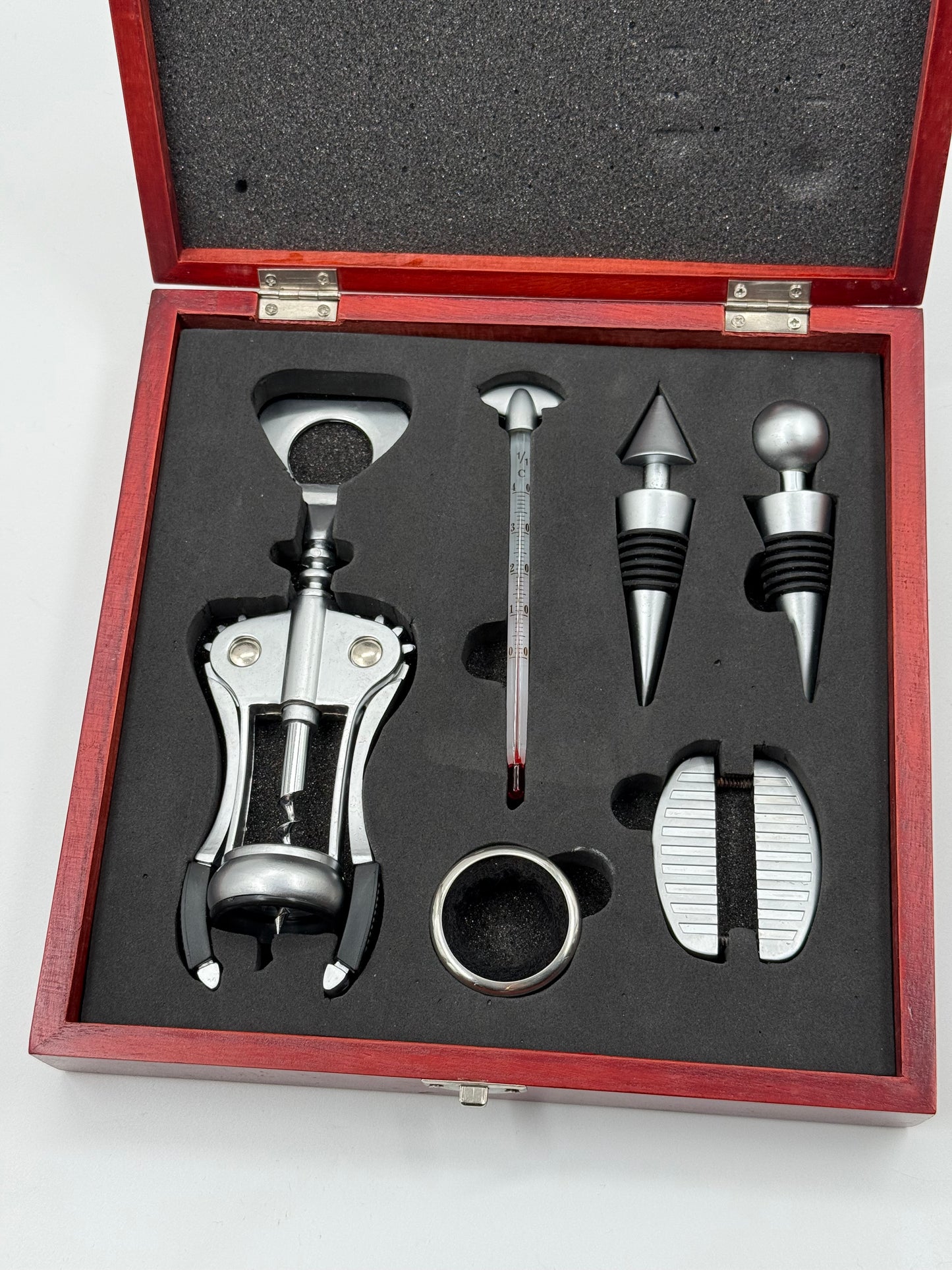 Sommelier’s Ritual Set Chrome Tools in Mahogany Presentation Box