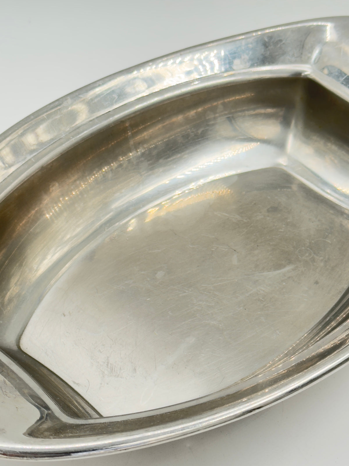 Vintage Silver-Plated Oval Divided Serving Dish