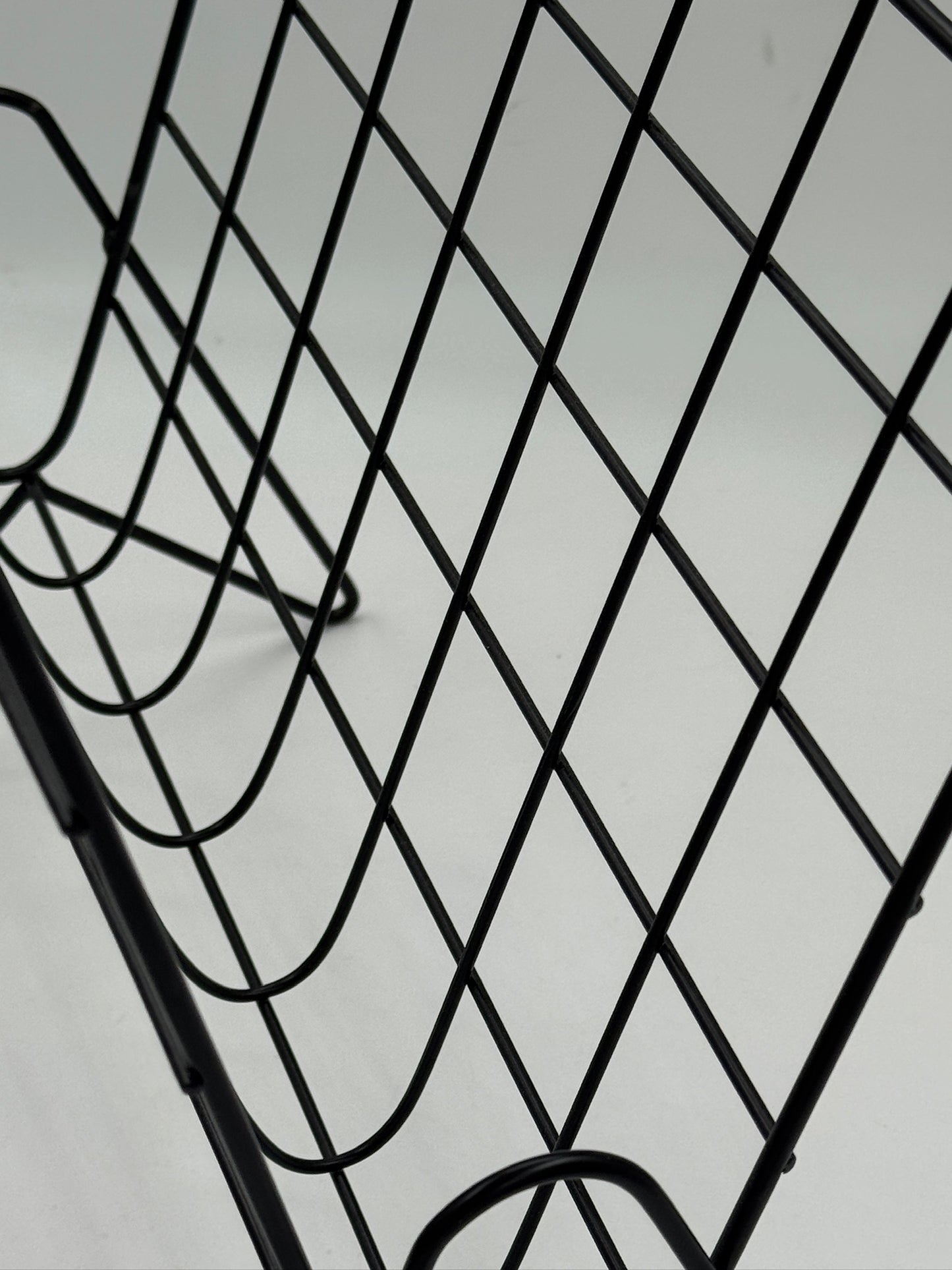 Vintage Mid-Century Black Wire Magazine Rack