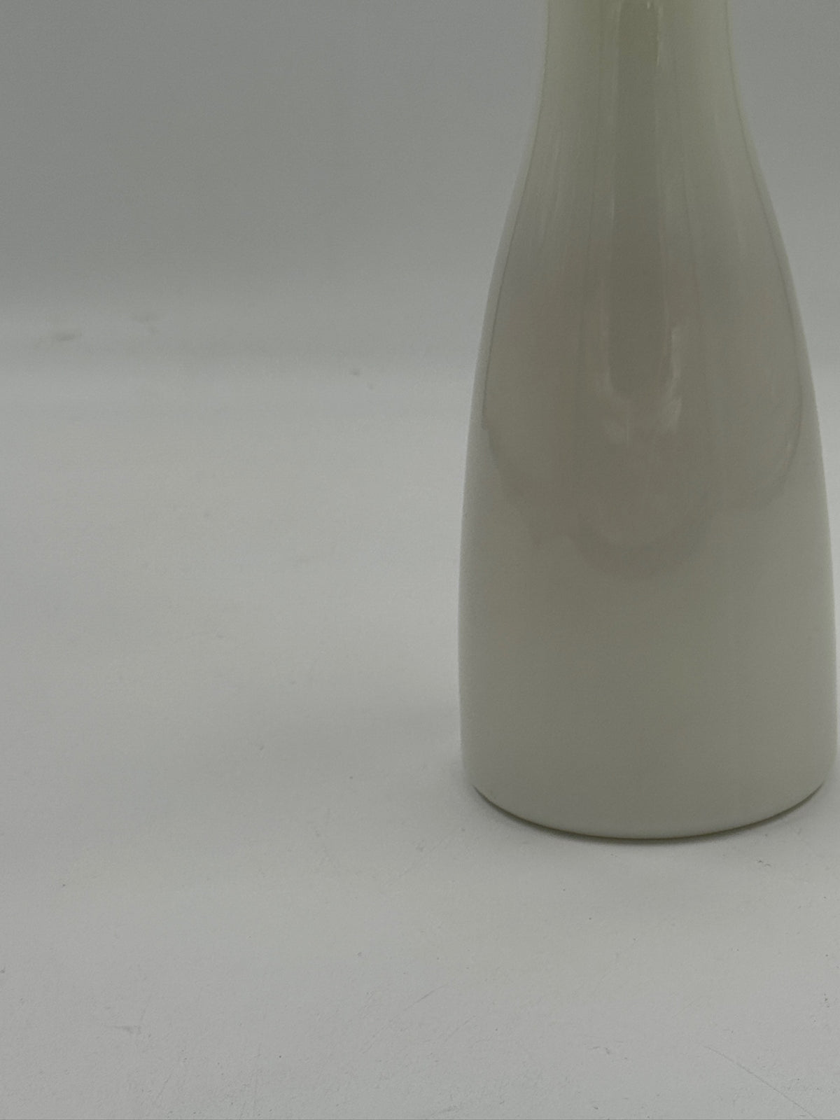Vintage White Ceramic Hourglass Bud Vase