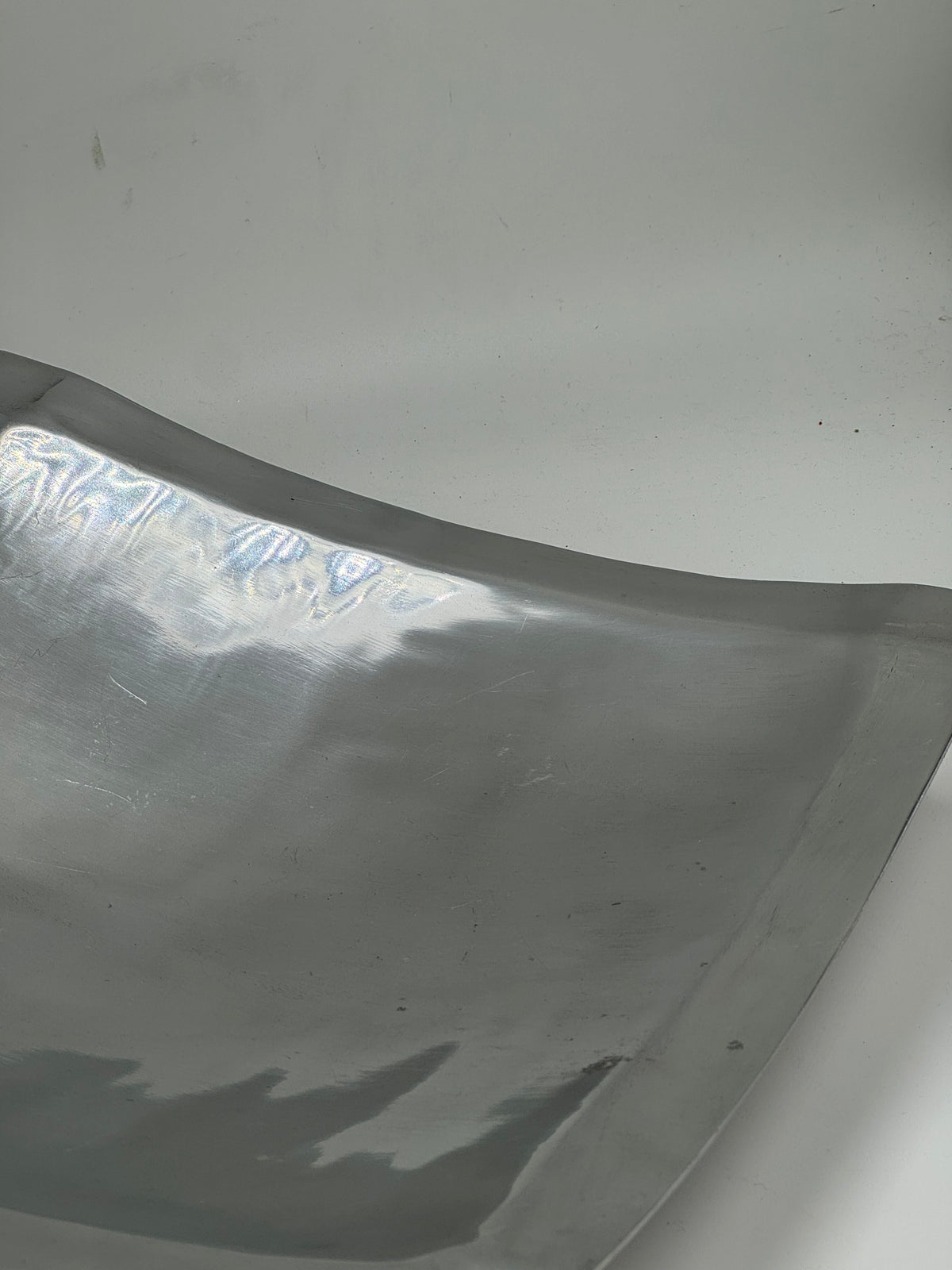 Sculptural Square Brushed Aluminum Tray