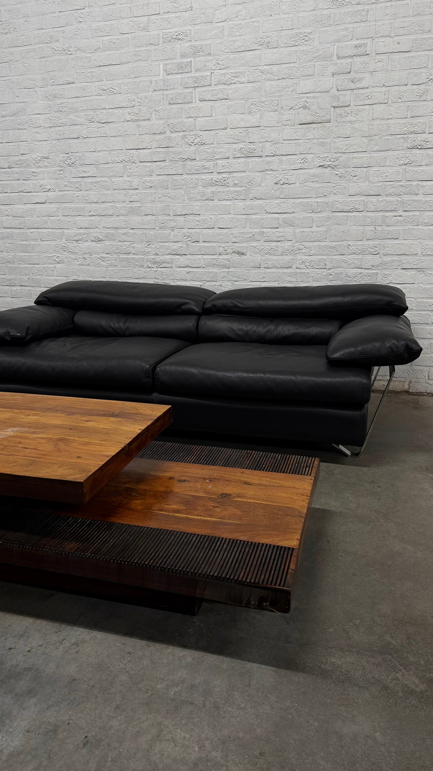 Brutalist Solid Wood Coffee Table Sculptural Architectural Design