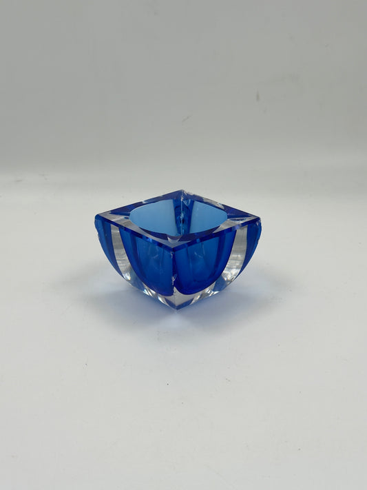 Cobalt Sommerso Glass Ashtray