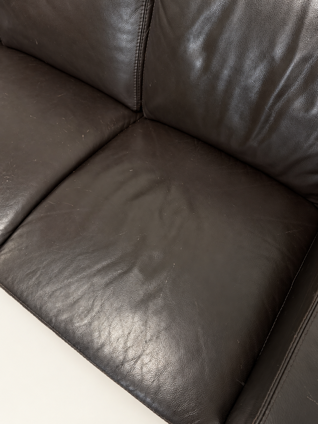 Brown Leather 3-Seater Sofa