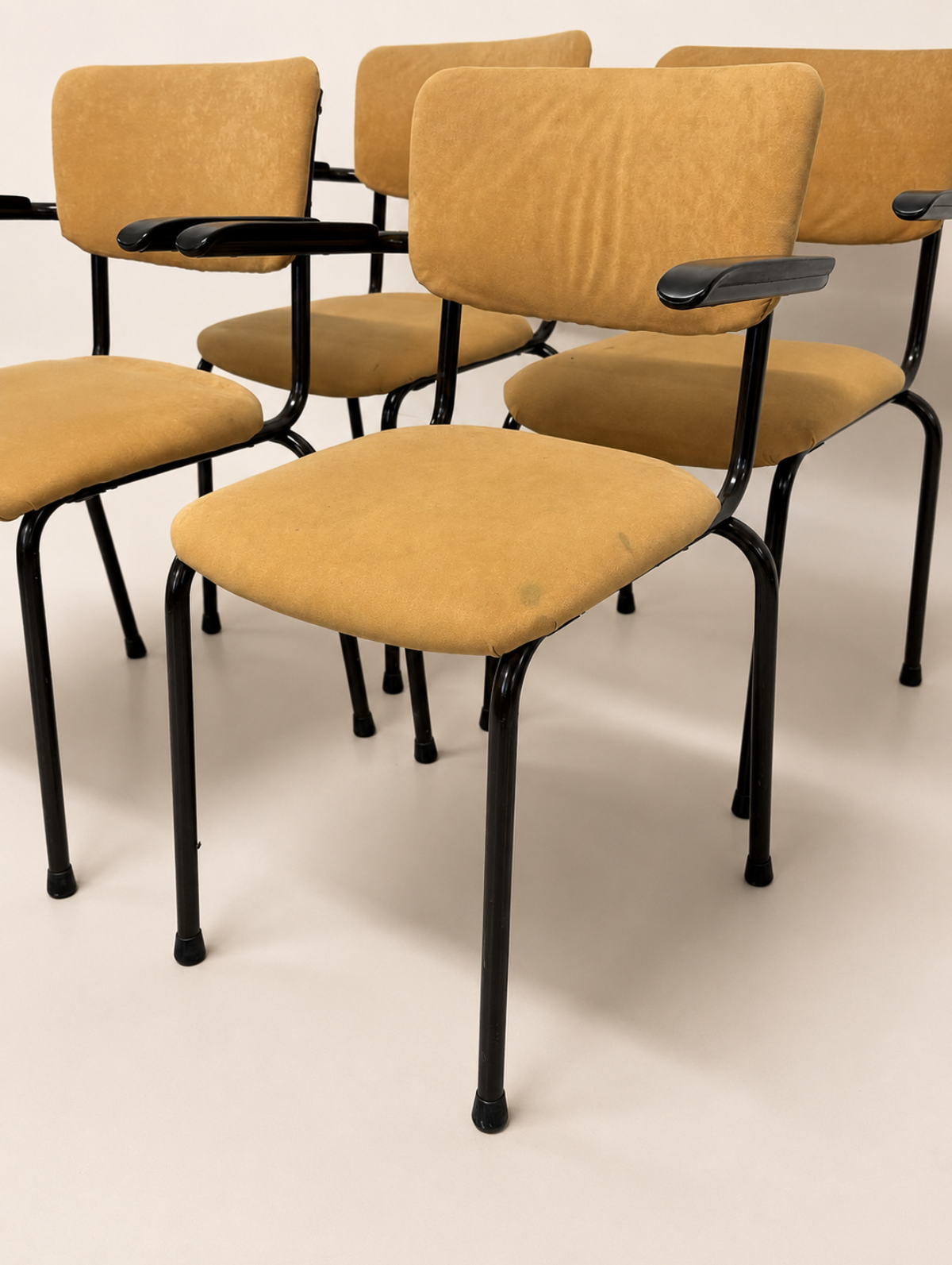 Mustard Armchairs, Set of 4