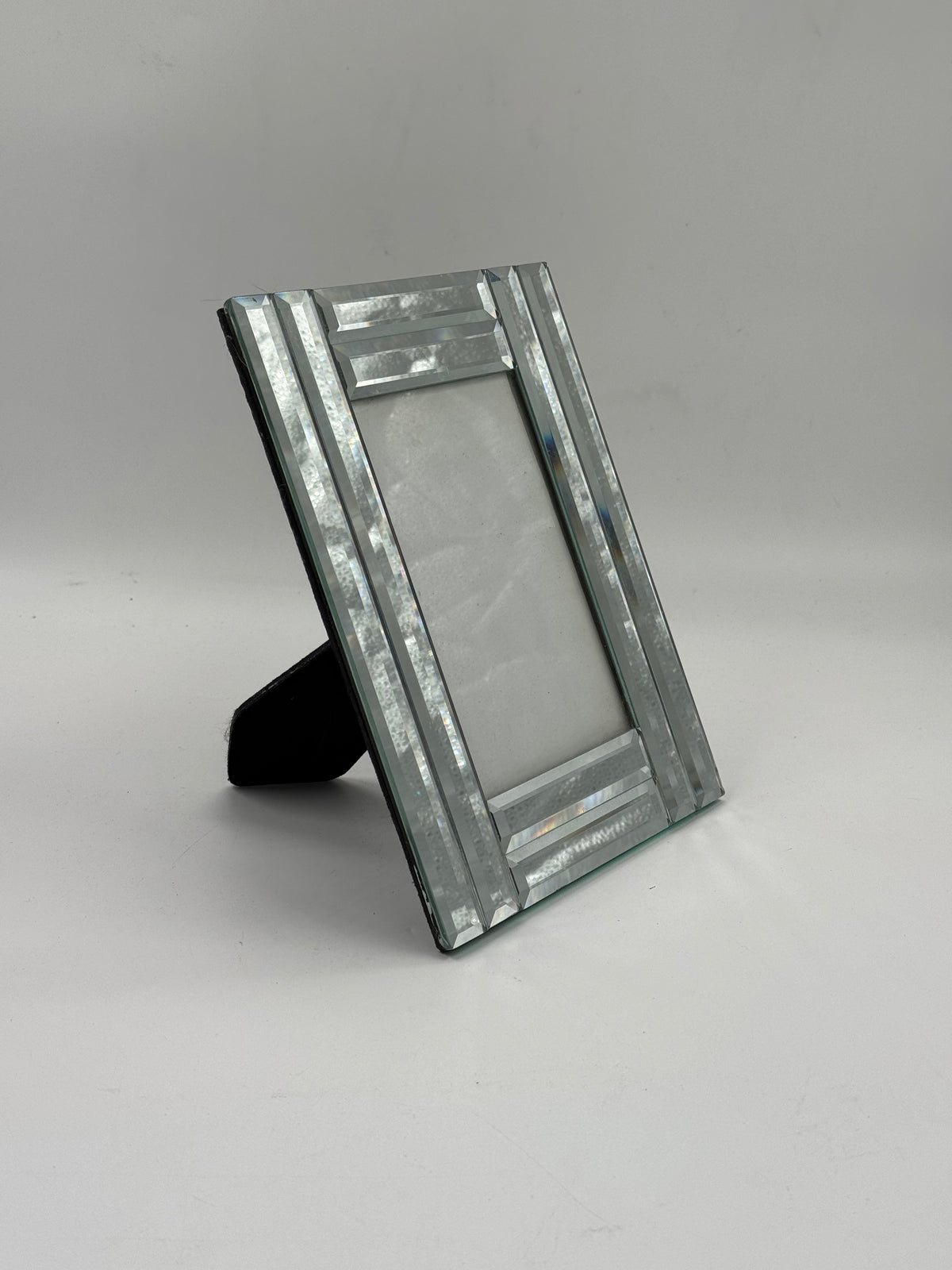 Vintage Faceted Mirror-Glass Picture Frame