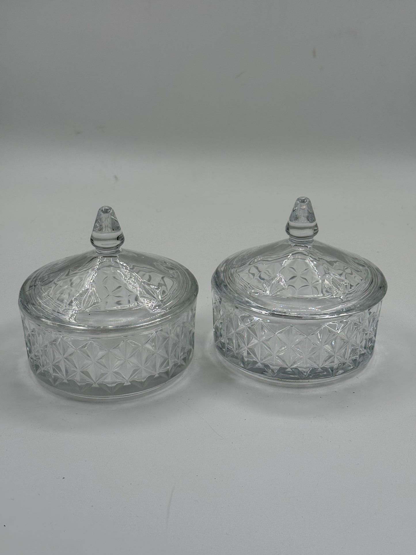 Vintage Cut Glass Storage Jar Set