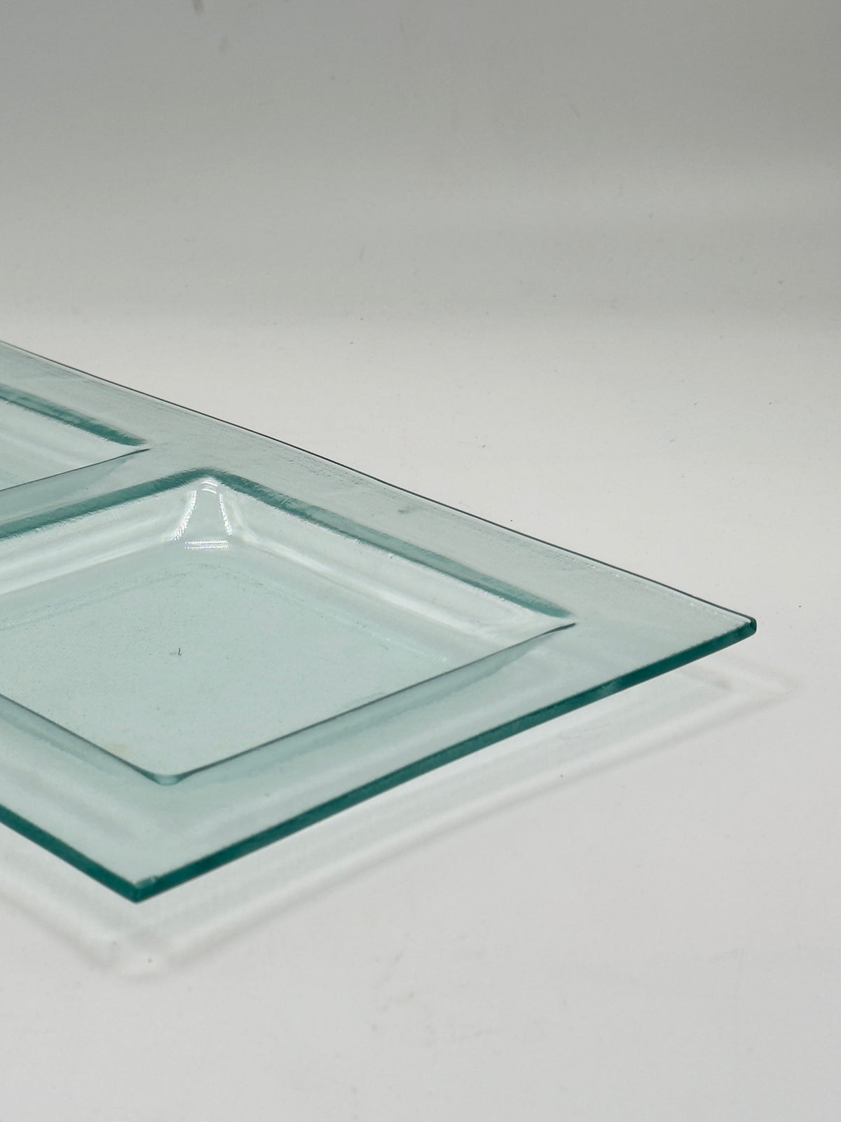 Vintage Two-Section Glass Serving Tray