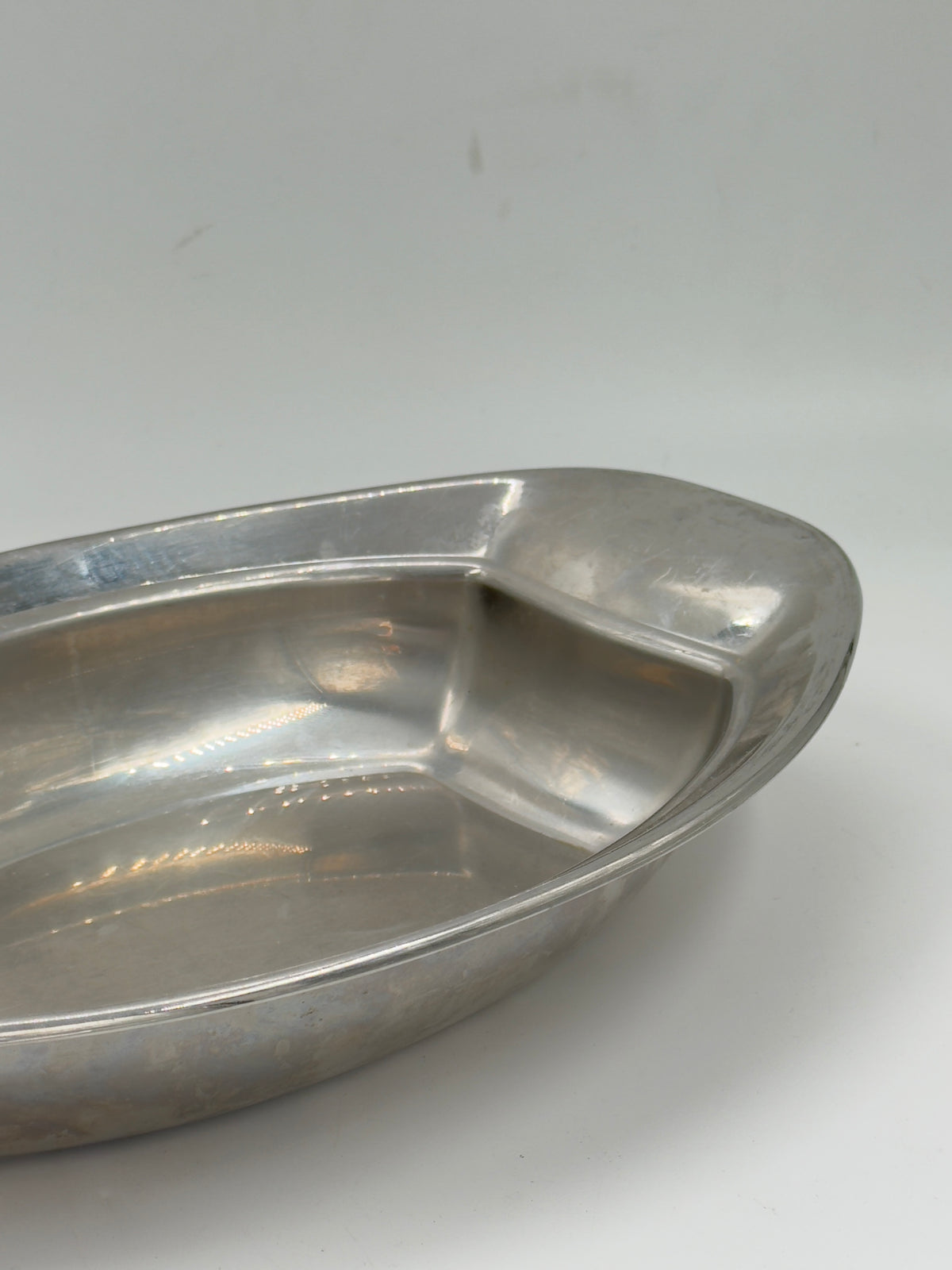 Vintage Silver-Plated Oval Divided Serving Dish