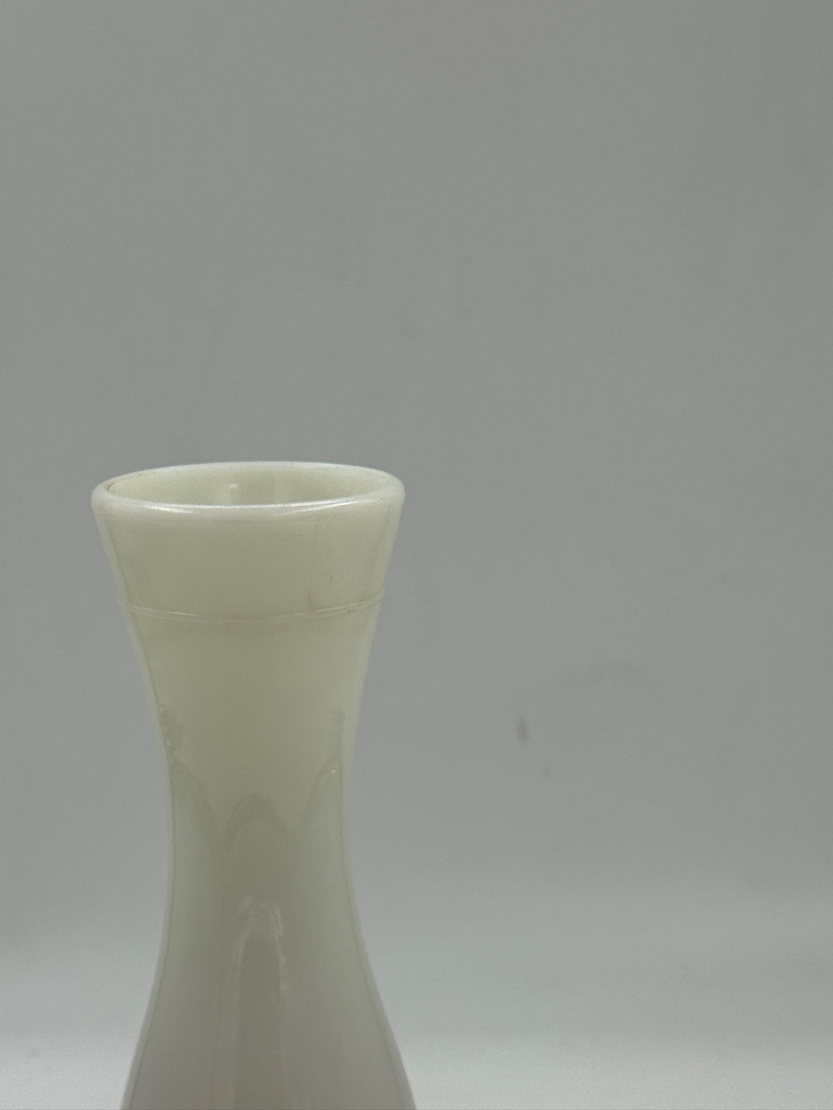 Vintage White Ceramic Hourglass Bud Vase