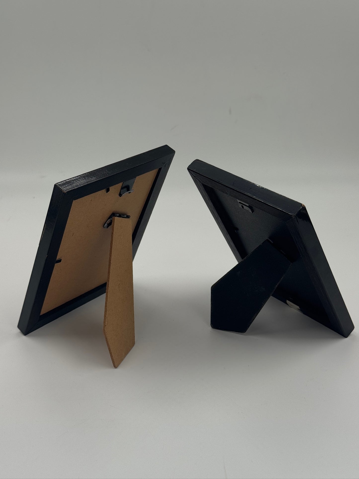 Pair of Vintage Burgundy Lacquered Wood Photo Frames