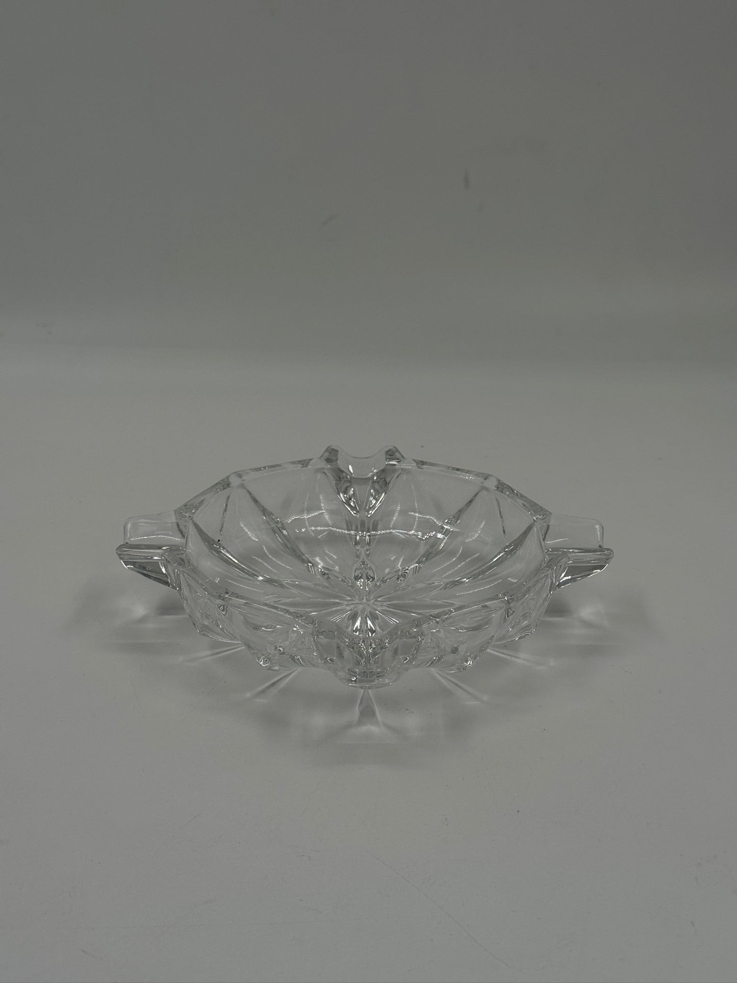 Vintage Star-Cut Crystal Glass Ashtray