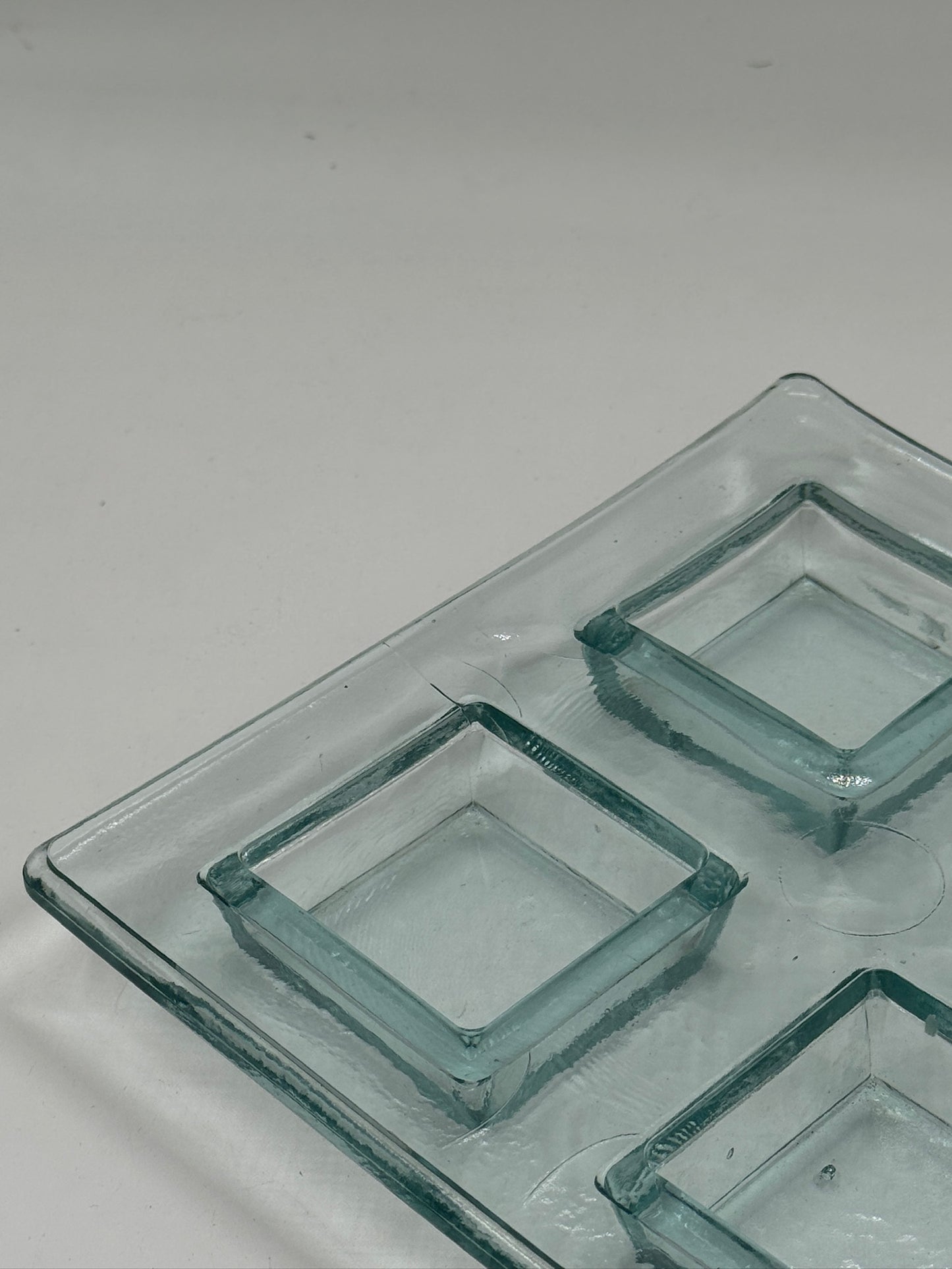 Vintage Pale Green Glass Sectioned Serving Dish