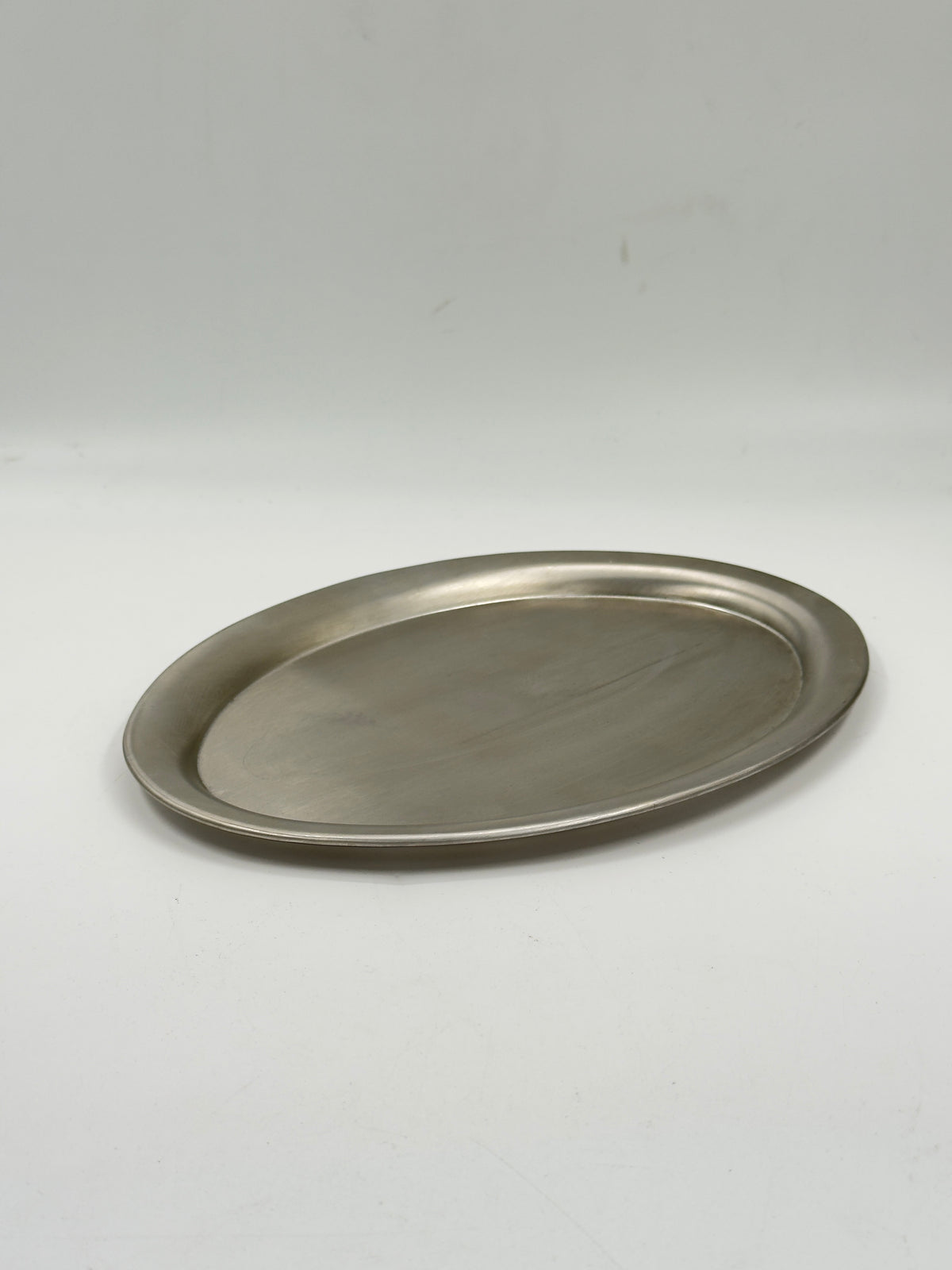 Vintage Stainless Steel Oval Serving Tray