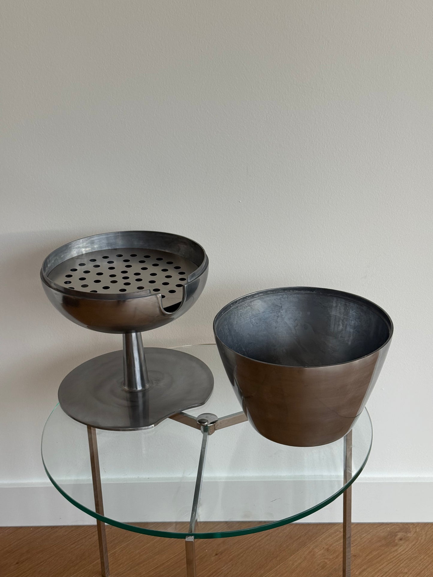 Modernist Wine Dispenser for Bag-in-Box Sculptural Metal Design (c. 1970s)