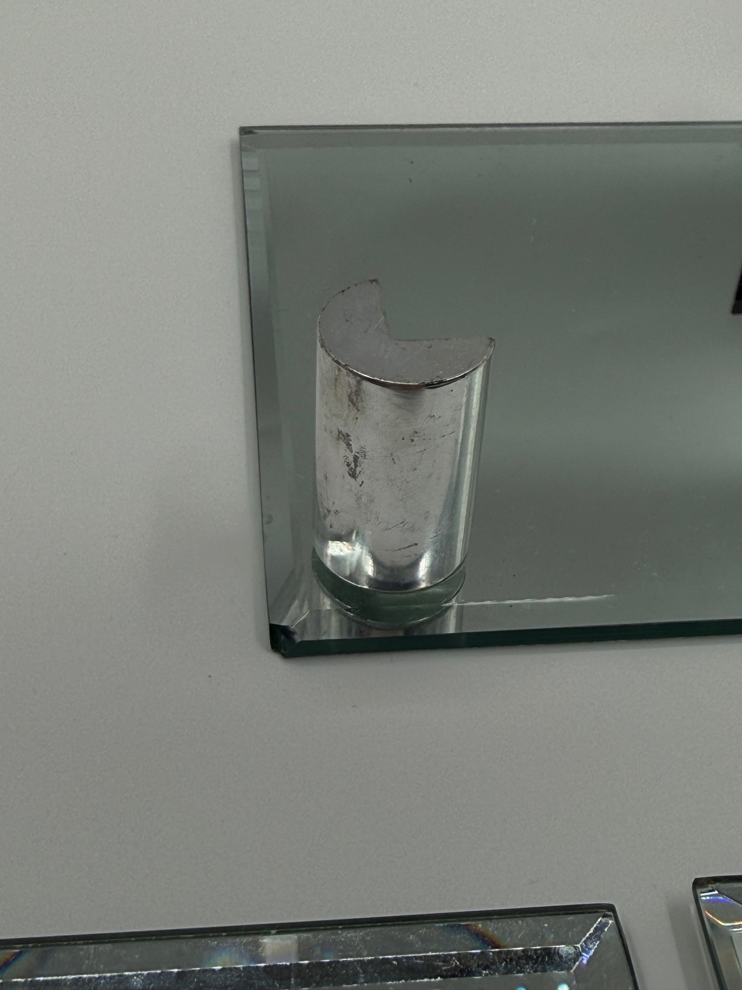 Layered Glass & Chrome Coasters Brutalist Precision (Set of Four)