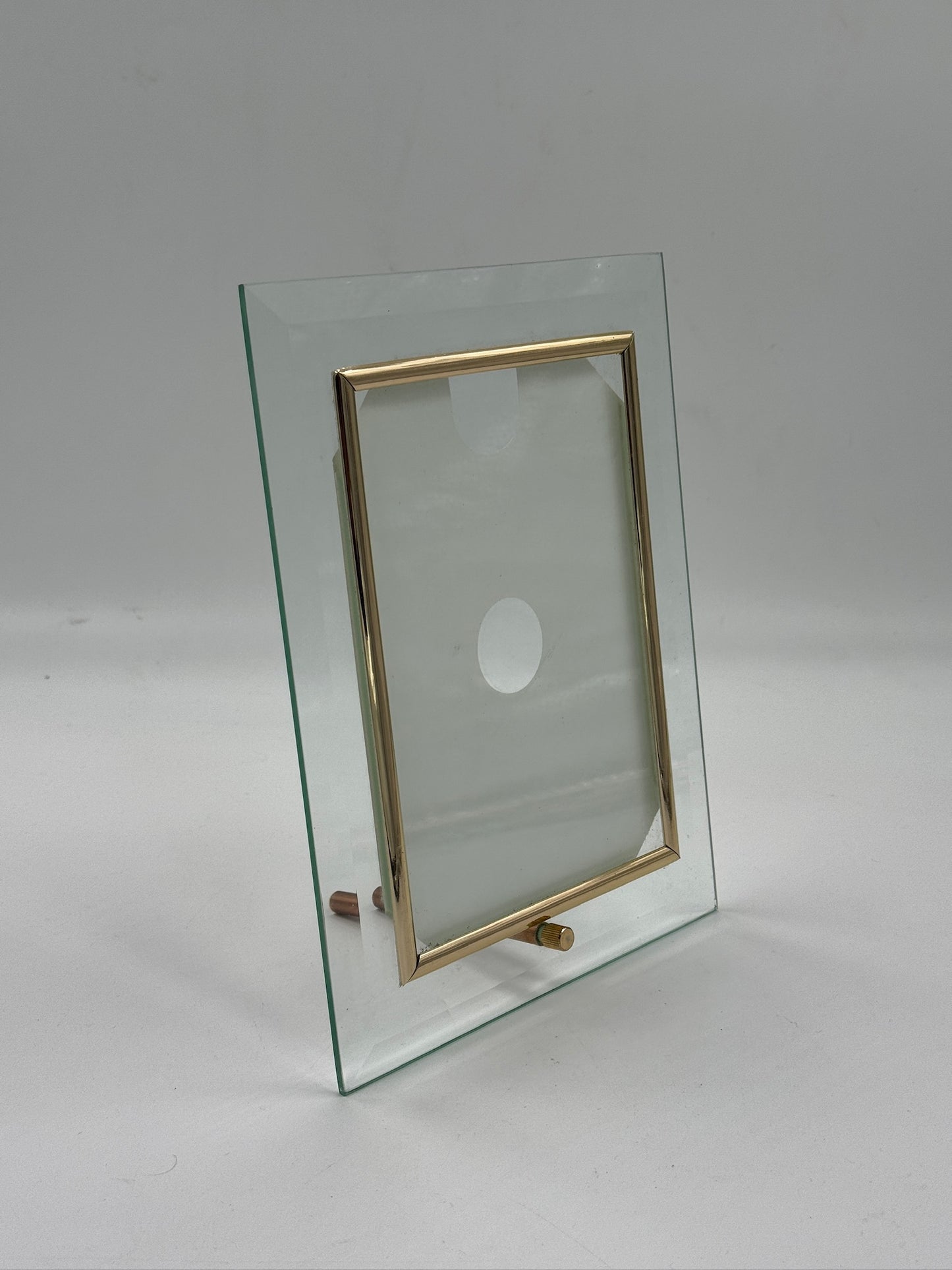Vintage Glass & Brass Photo Frame