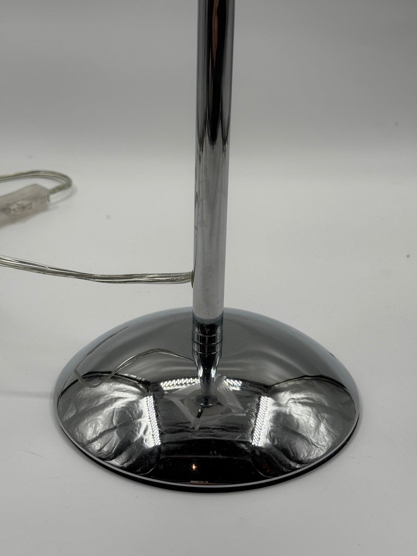 Acrylic 80’s Table Lamp Chromed Base & Spherical Diffuser
