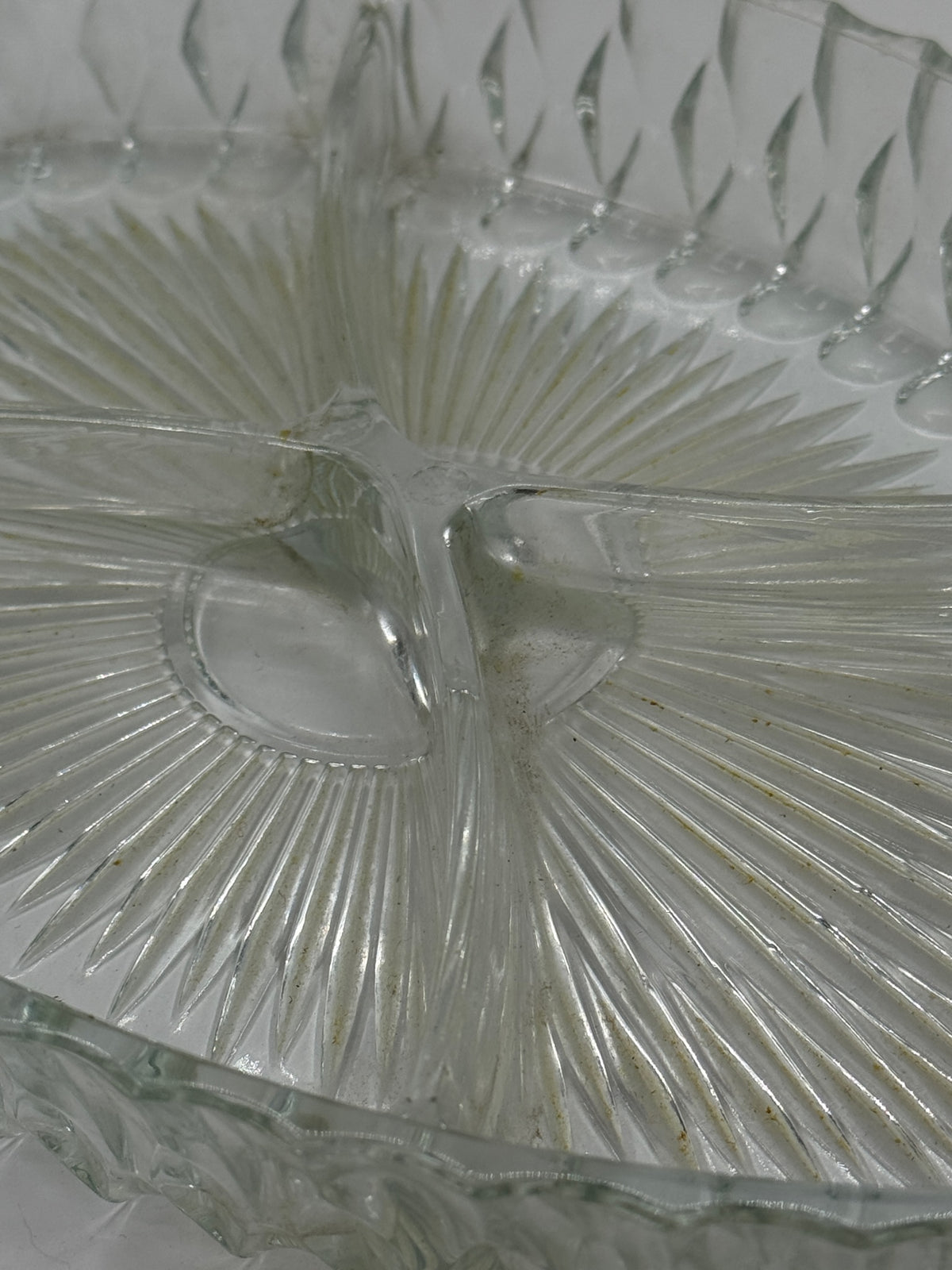 Vintage Pressed Glass Sectioned Relish Dish