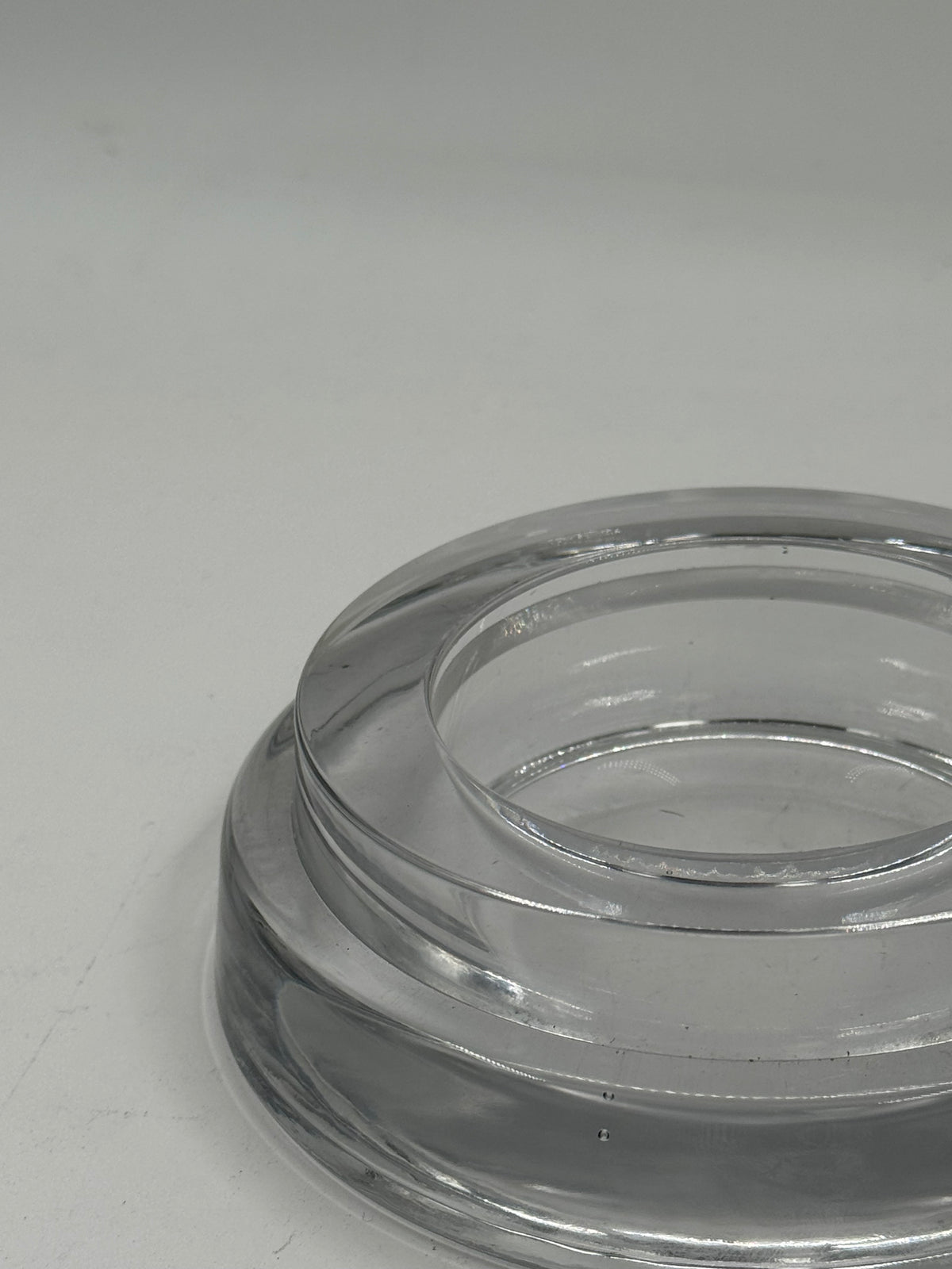 Vintage Clear Glass Catchall Dish, Stepped Design