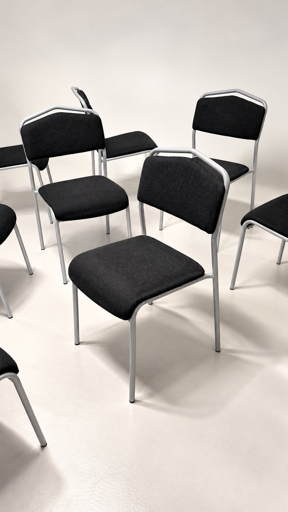 Grey Steel & Black Fabric Chair