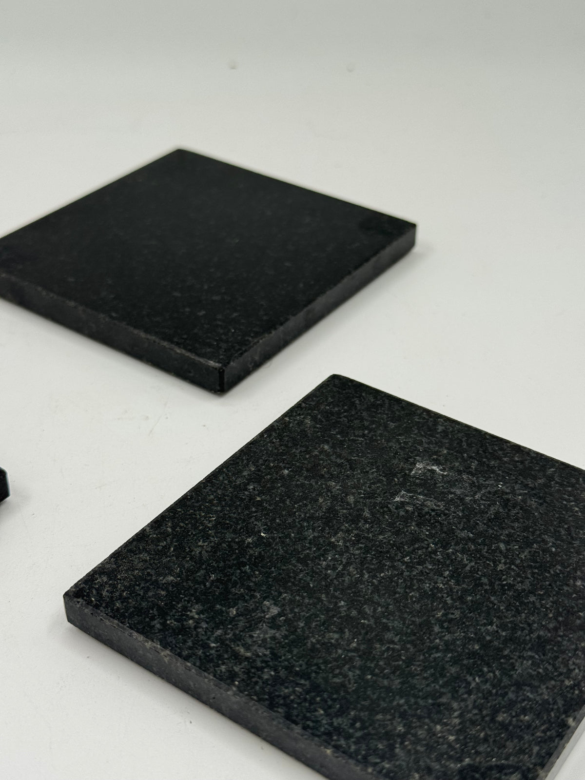 Set of 4 Black Granite Coasters