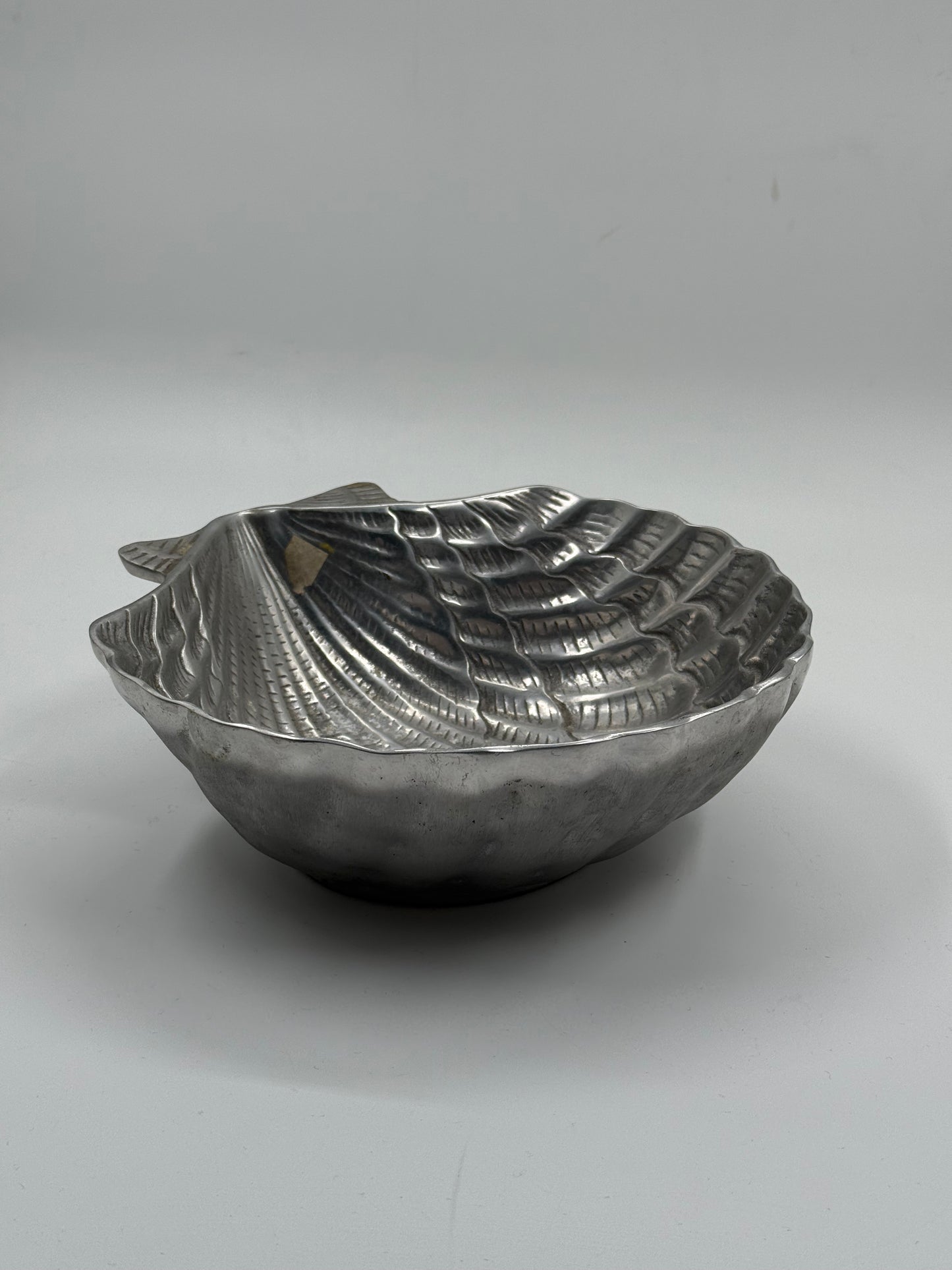 Shell Shaped Aluminum Bowl Organic Modern Style