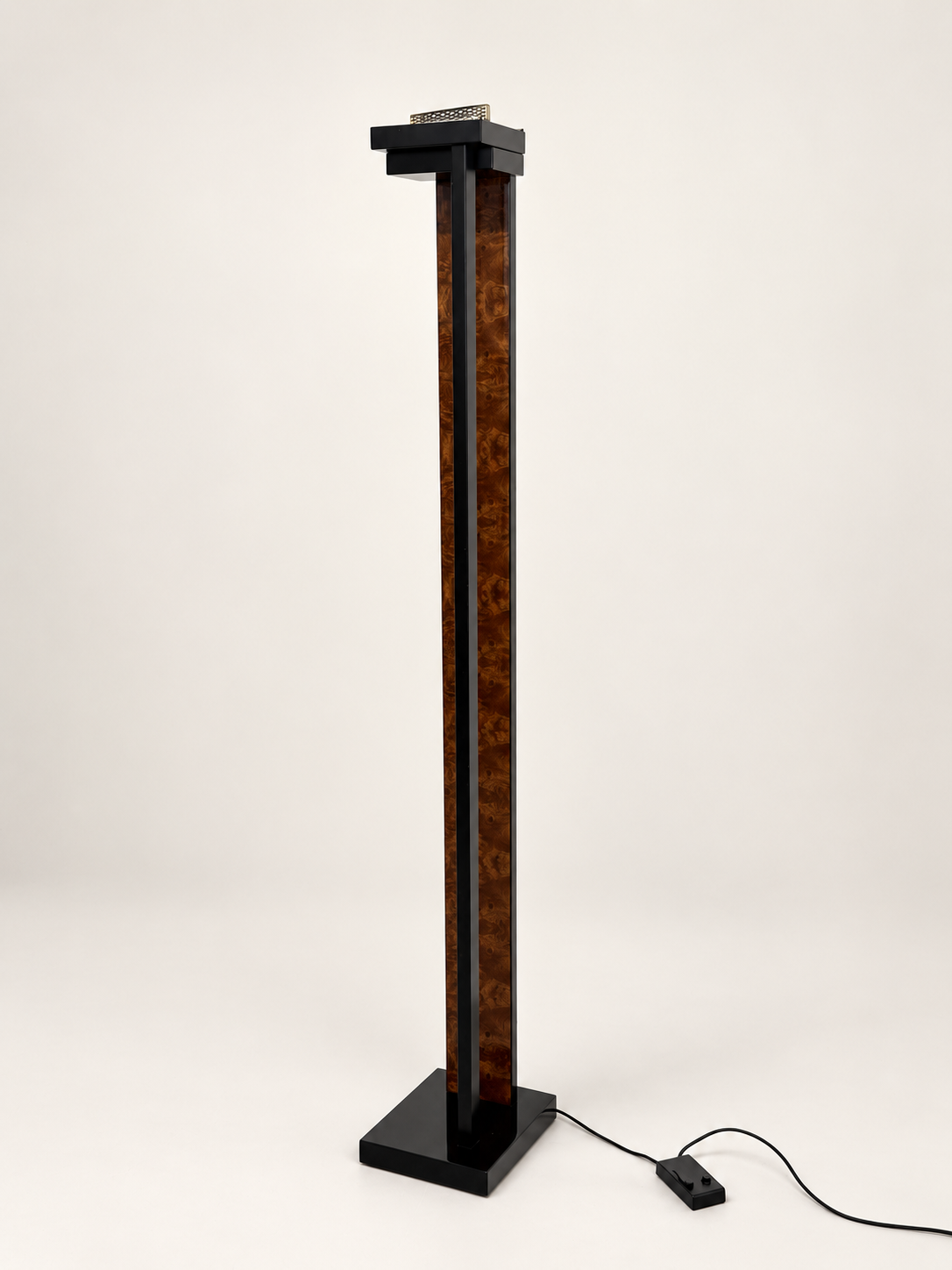Paul Michel Burl Wood Floor Lamp, 1980s