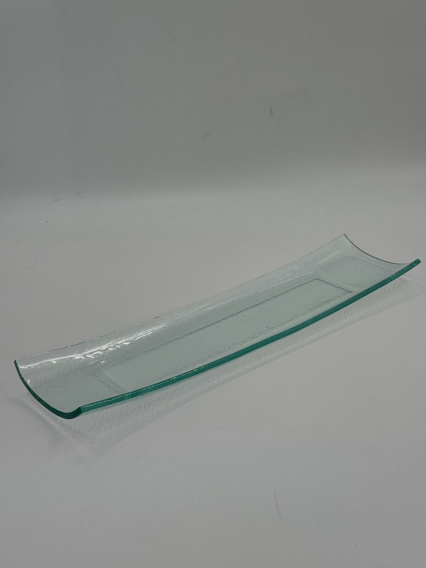 Vintage Elongated Slumped Glass Tray