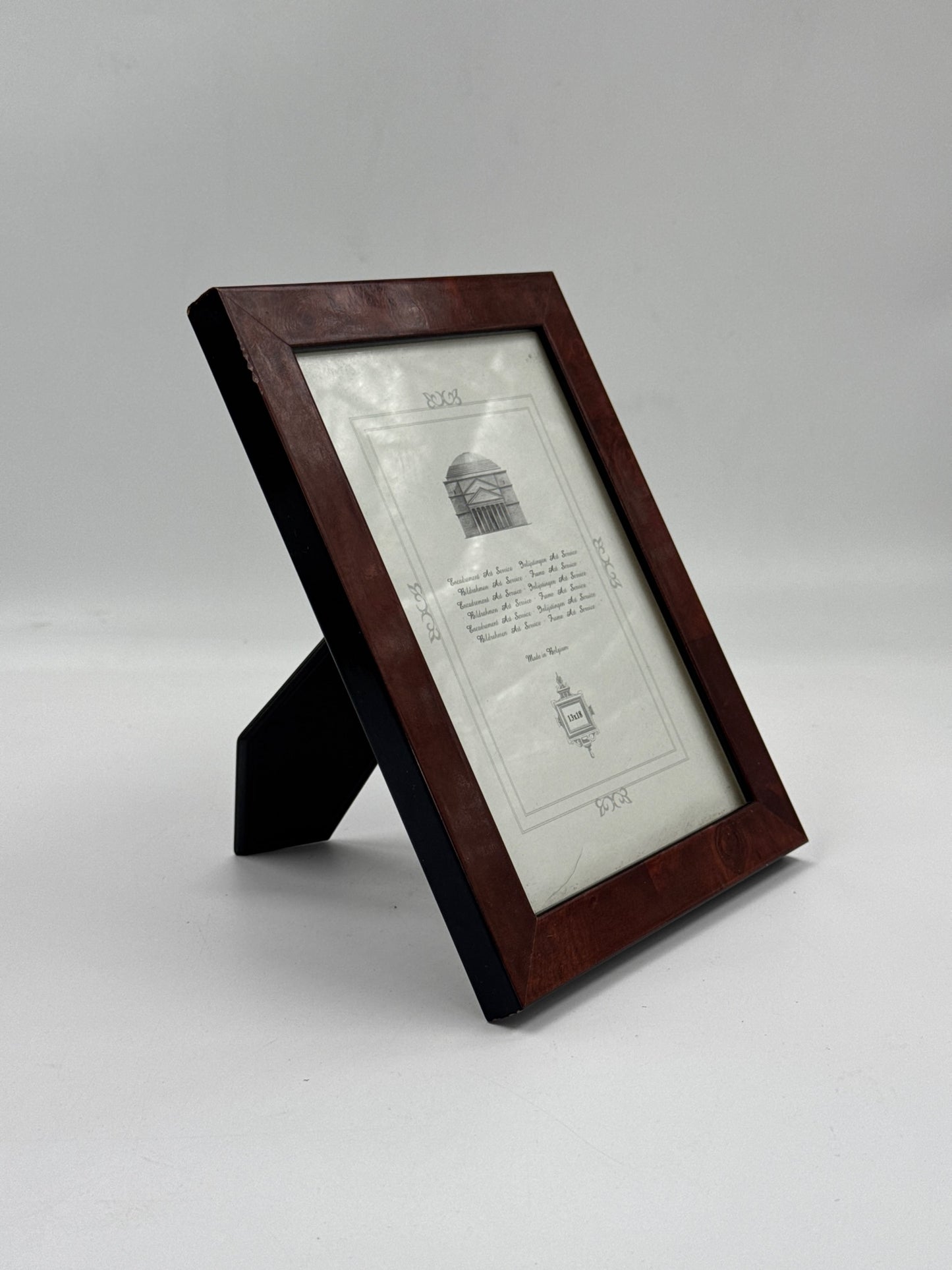 Vintage Burl Wood Picture Frame with Easel Back
