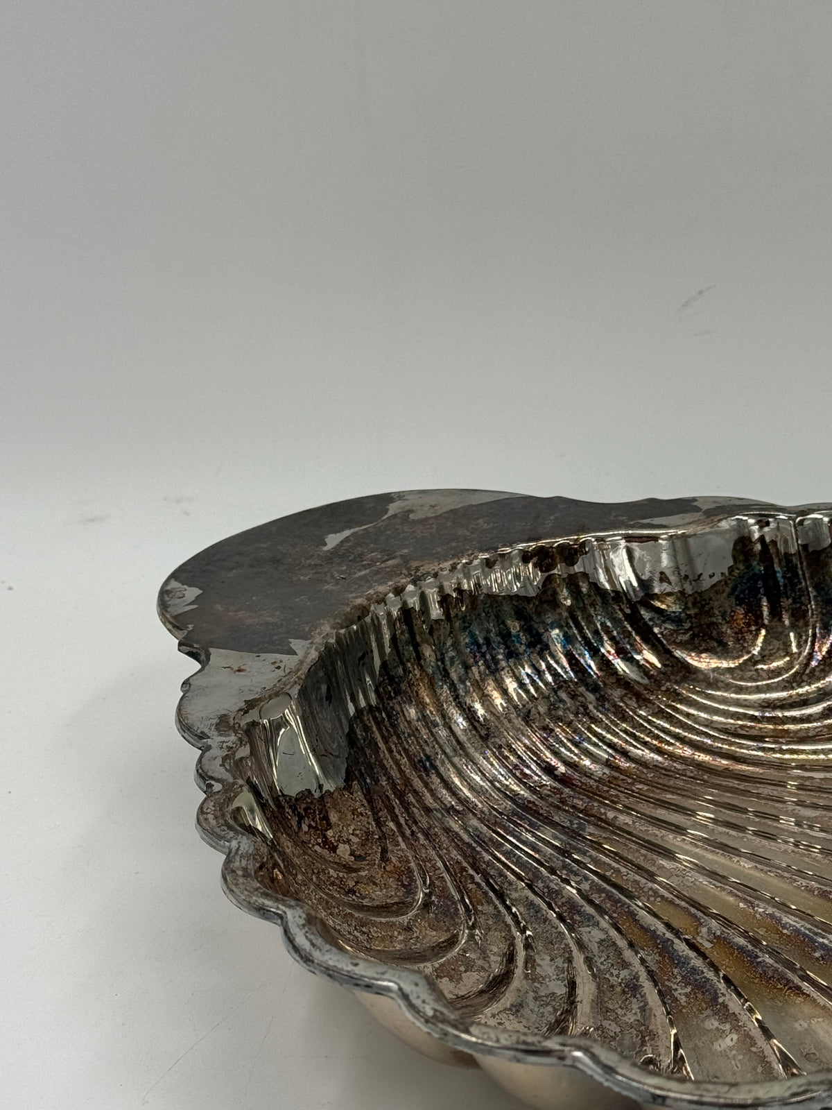 Vintage Silver-Plated Scallop Shell Dish