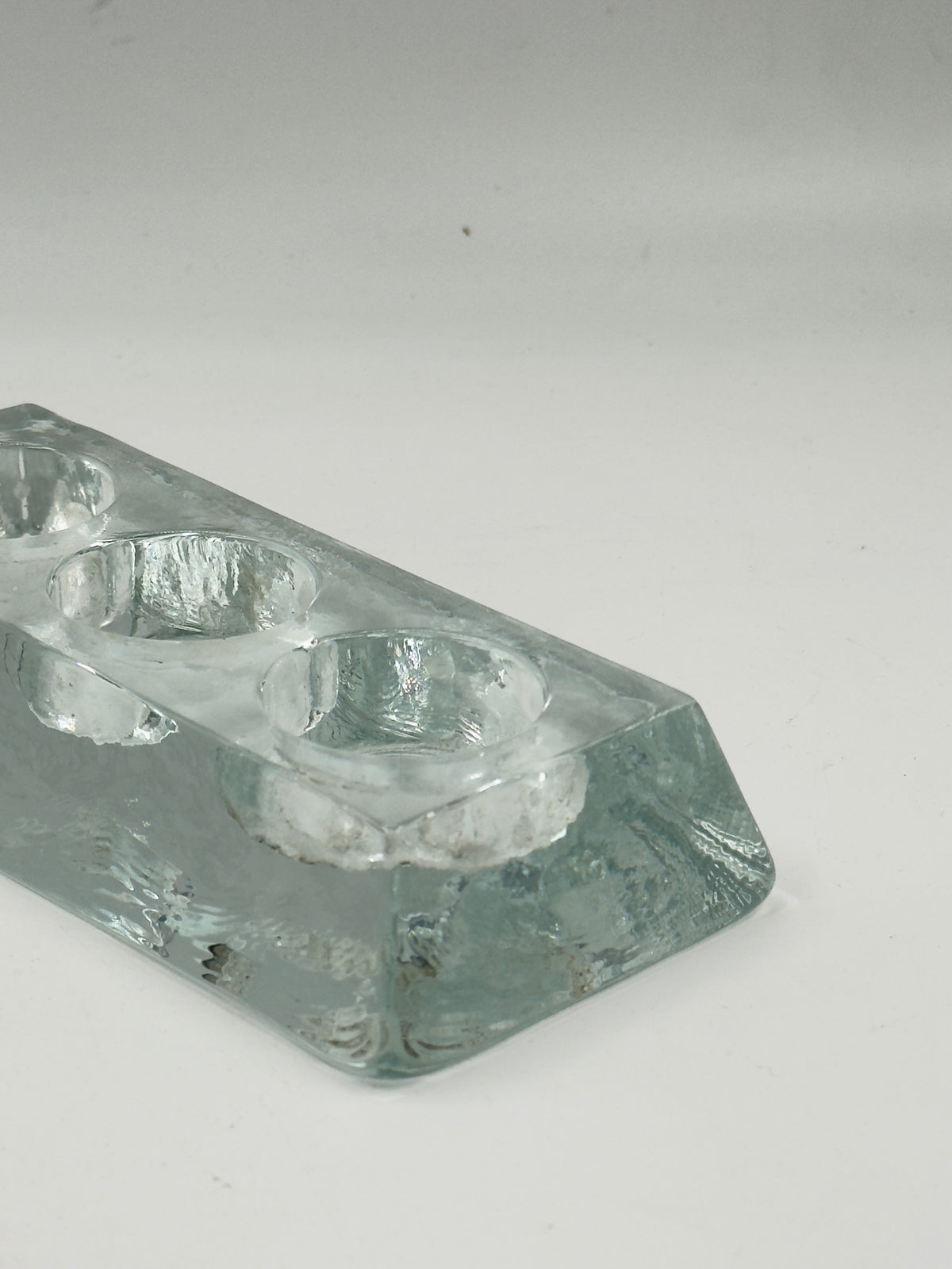 Vintage Solid Glass Three-Light Tealight Holder