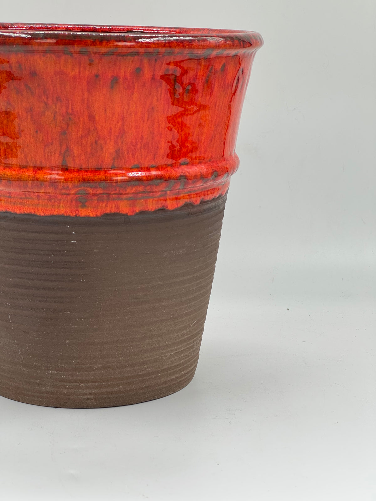 Vintage Studio Ceramic Vase, Red Drip Glaze, Signed "Pot Aardig"