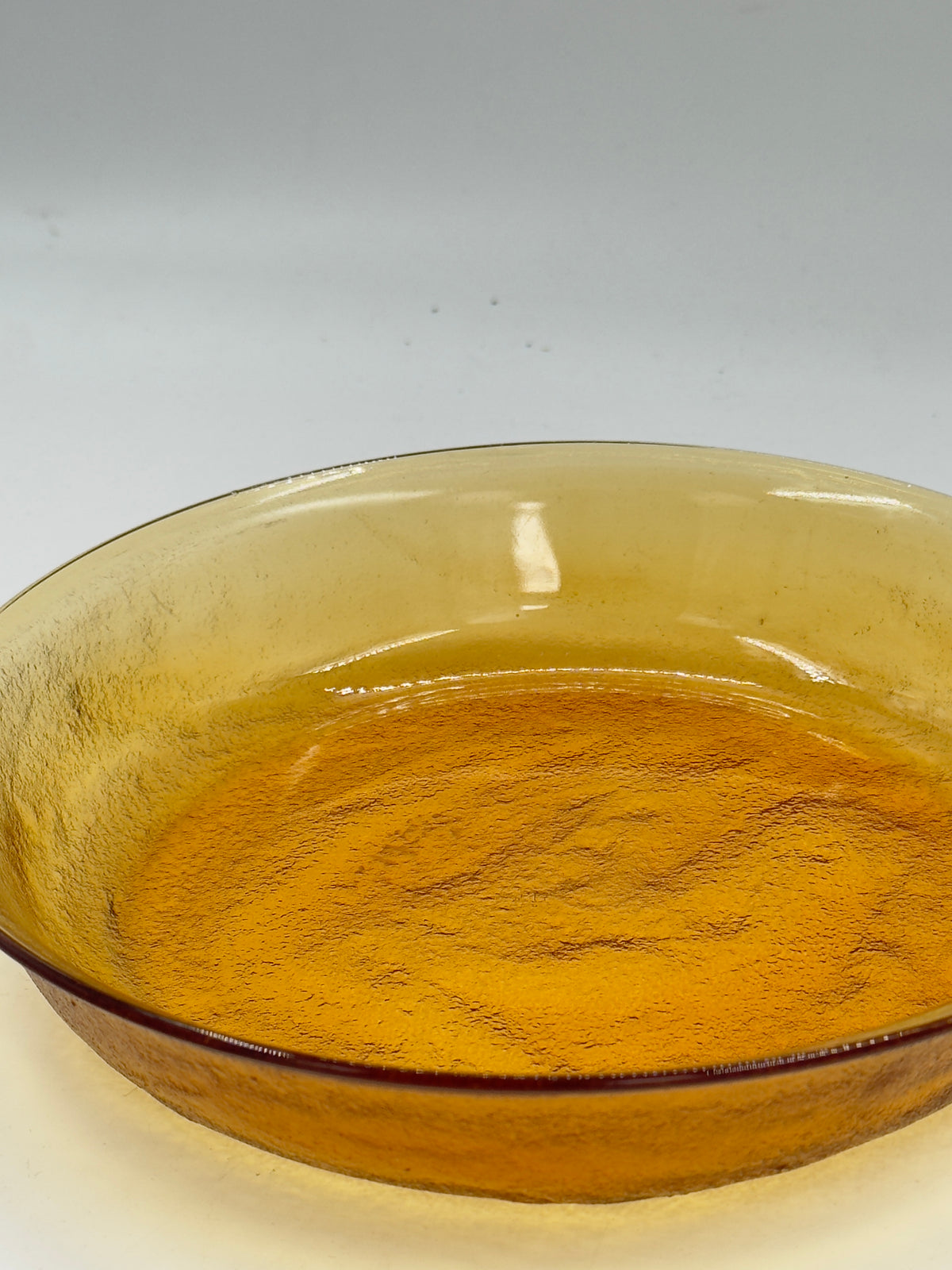 Vintage Amber Bark-Textured Glass Bowl, Scandinavian Ice-Glass Style