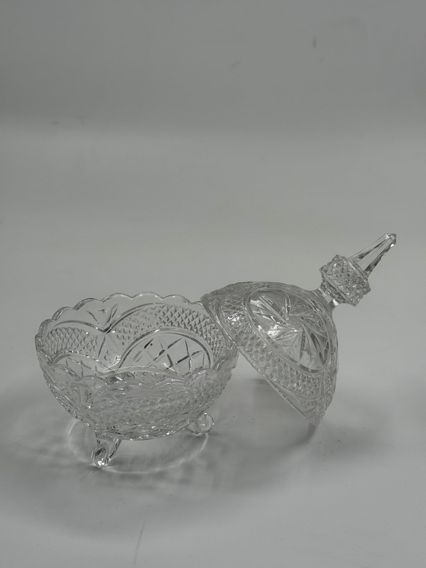 Vintage Cut Crystal bowl with Lid