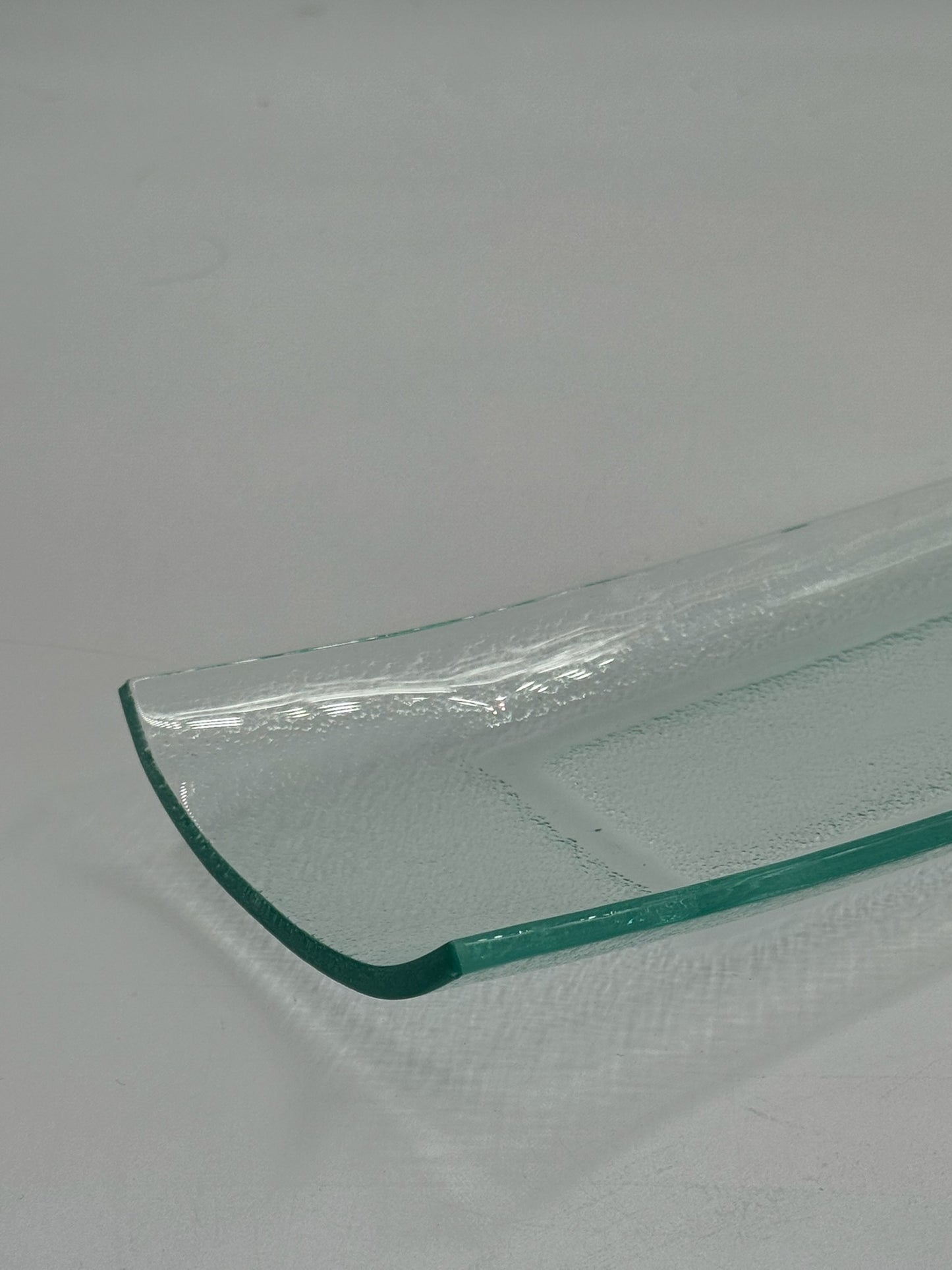 Vintage Elongated Slumped Glass Tray
