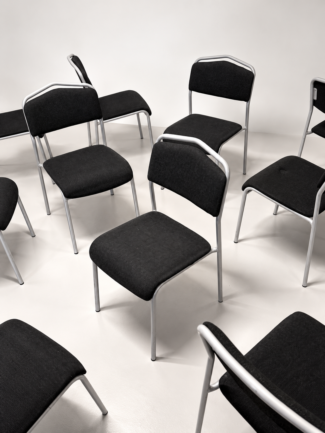 Grey Steel & Black Fabric Chair